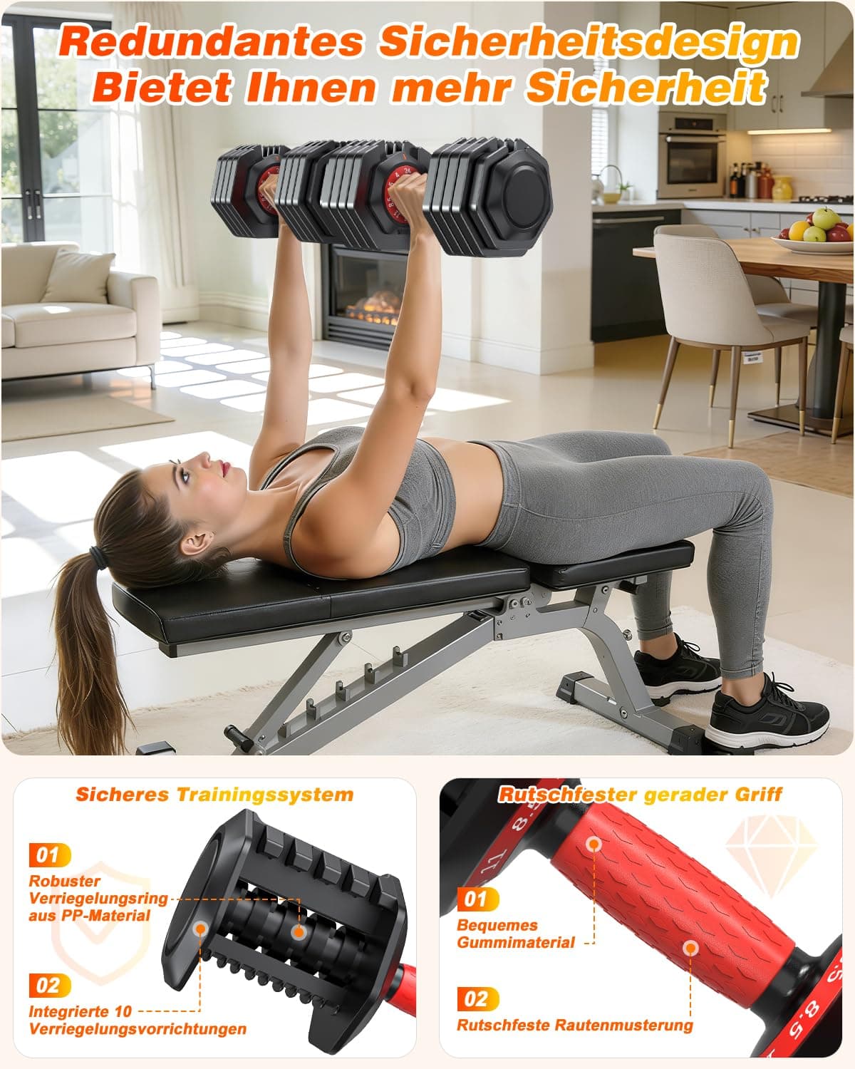 Rendpas Verstellbare Hanteln Set | 5 & 10 Gewichtsstufen | 2–24,5 KG – Bild 6