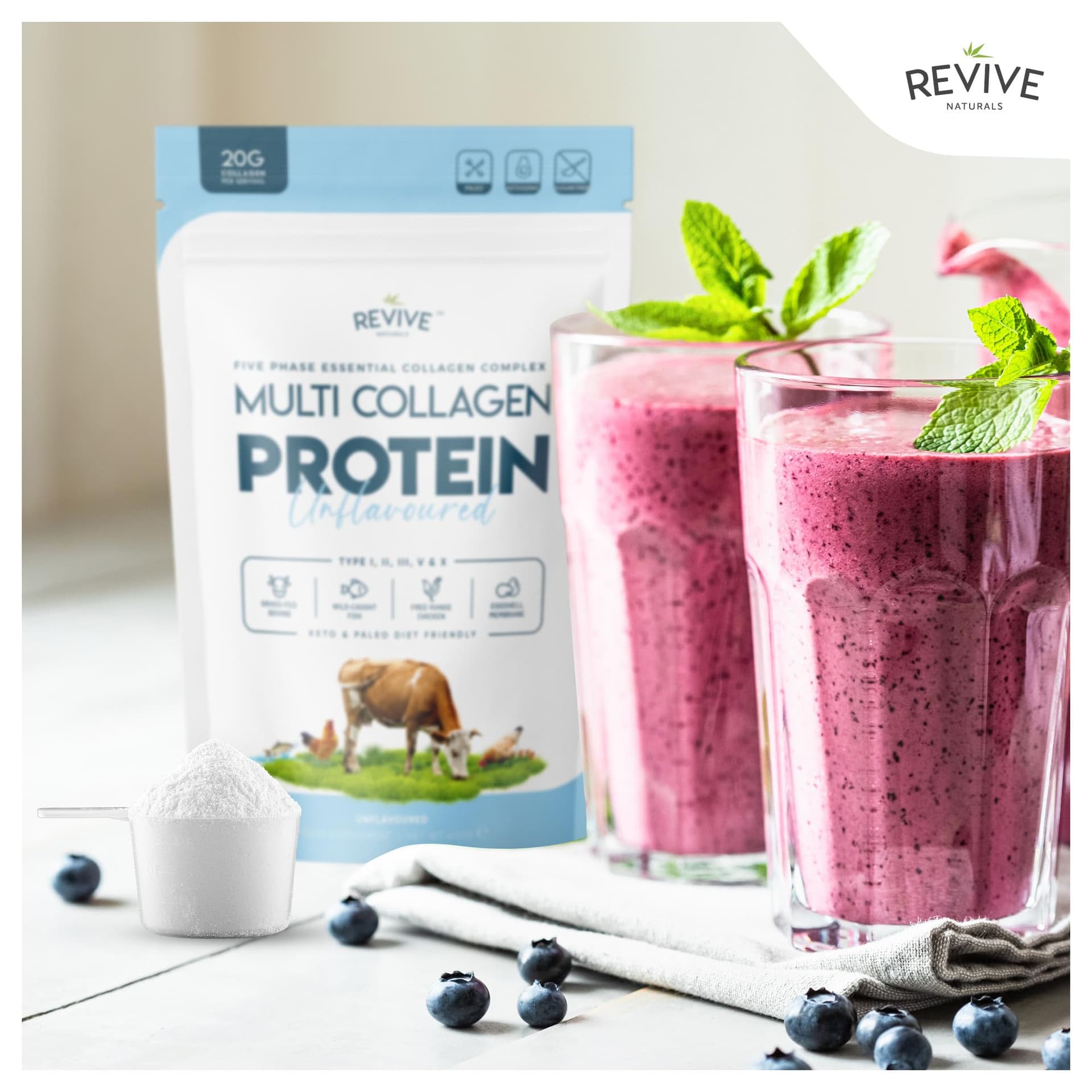 Revive Naturals Multi Collagen Protein Powder 400g – Bild 4
