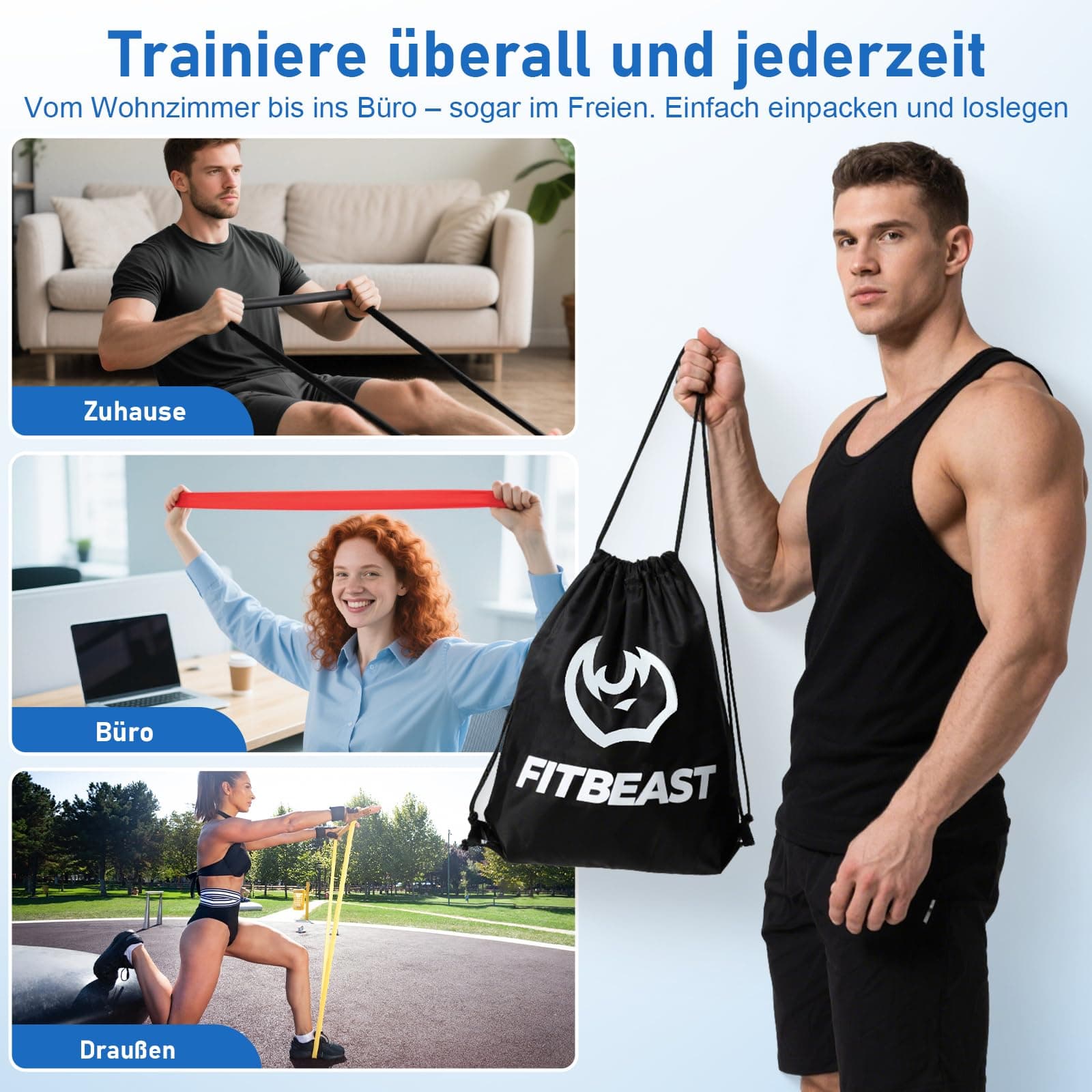 FitBeast Widerstandsbänder Set 5er – Bild 6