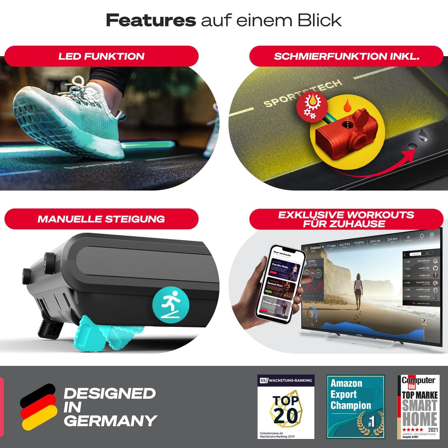Sportstech sWalk Plus 2in1 Walking Pad klappbar bis 12 km/h – Bild 7