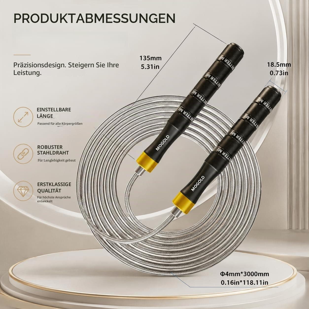 MOGOLD Profi Springseil für Boxen Sport Erwachsene Fitness – Bild 2
