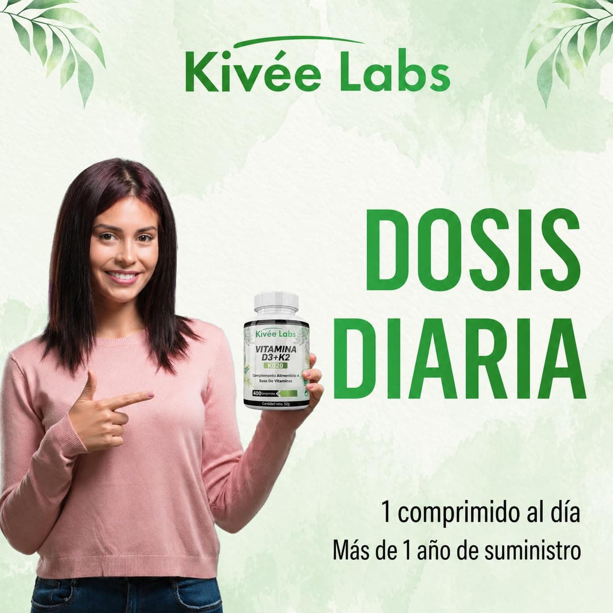 KivéeLabs 400 Micro Comprimidos Vitamina D3 y K2 4000 UI Dosis Alta – Bild 8