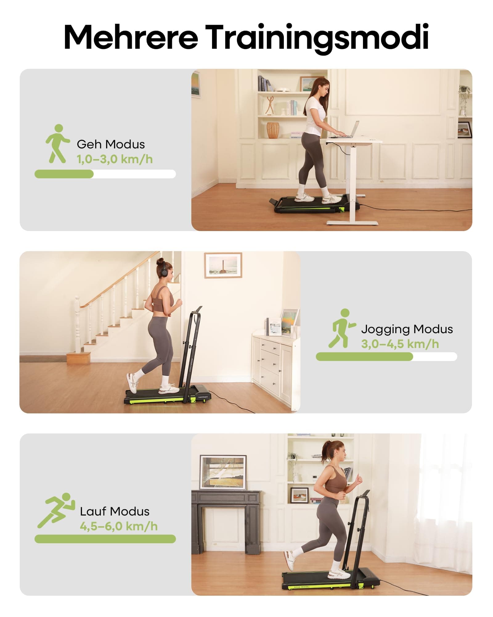 HADMAX Walking Pad mit 10% Steigung 3,0 HP Laufband für – Bild 4