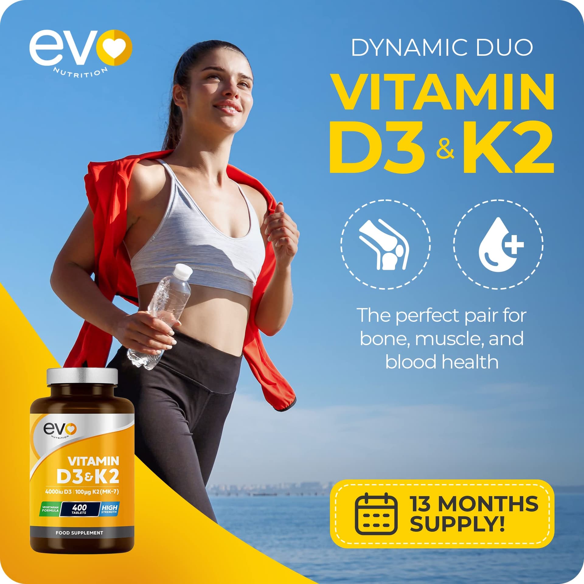 EVO NUTRITION Vitamin D3 4000iu & Vitamin K2 100ug MK7 – Bild 4