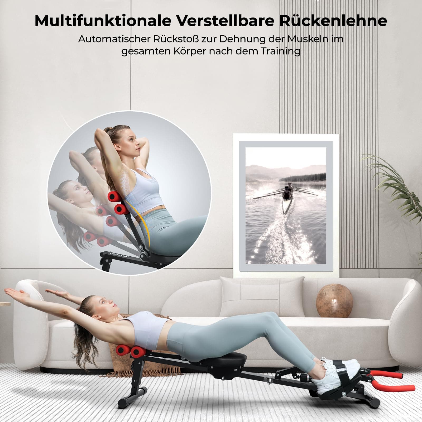 Micyox Rudergerät für Zuhause – Bild 4