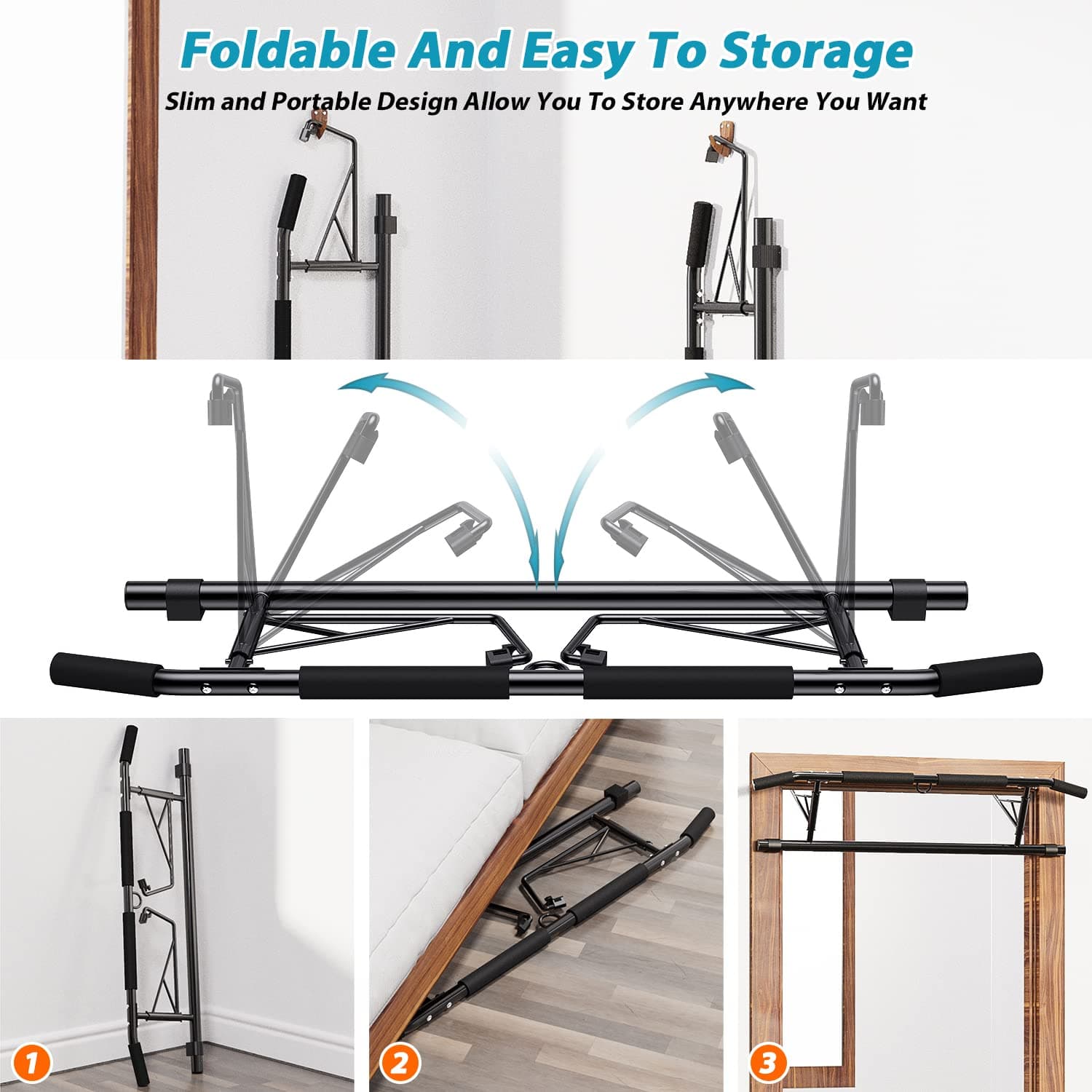 JX FITNESS Klimmzugstange Türrahmen Pull Up Bar mit – Bild 4