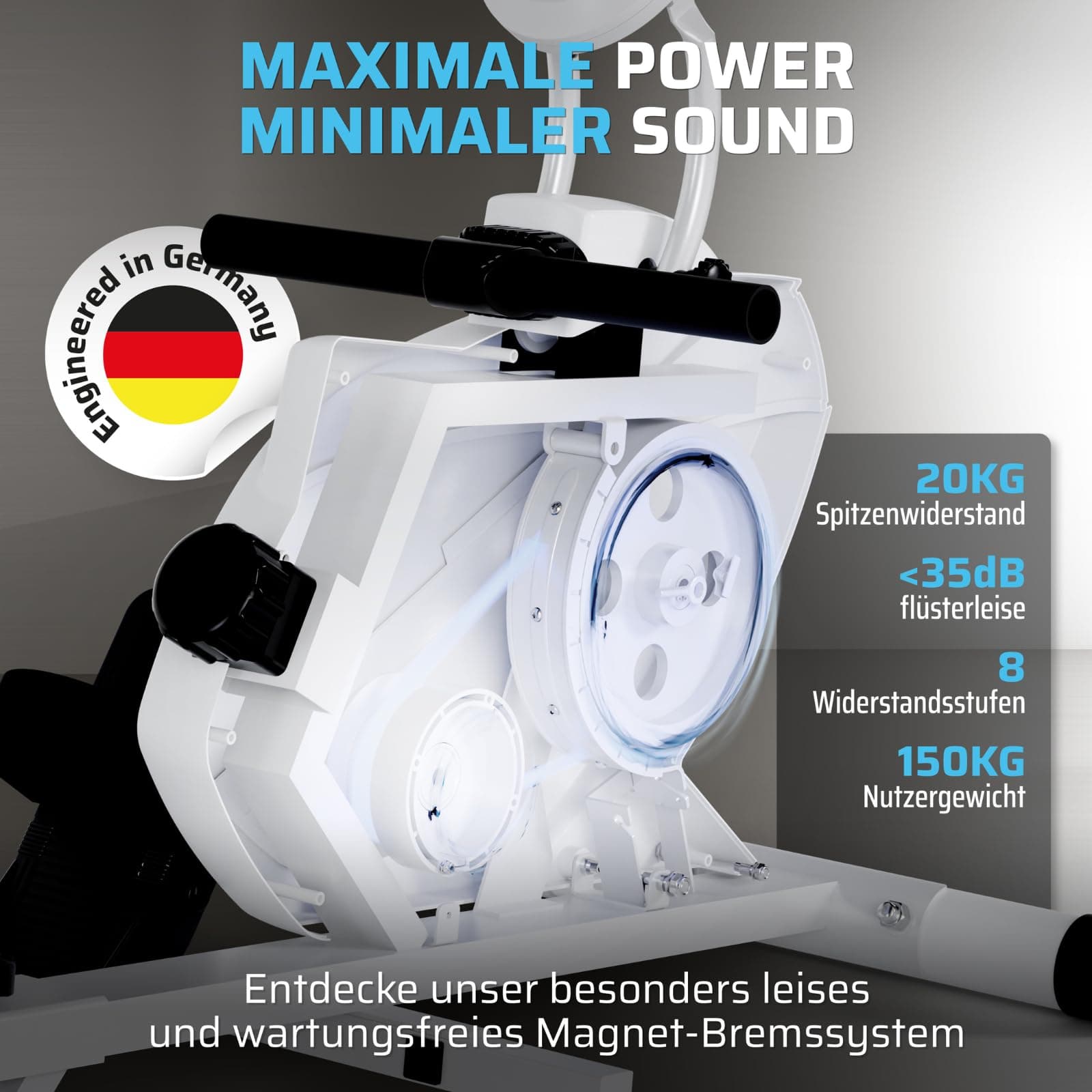 SportPlus Rudergerät für zuhause klappbar – Bild 2