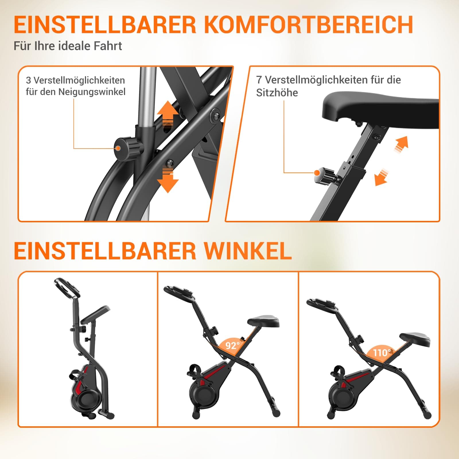 UMAY Ergometer Hometrainer Fahrrad – Bild 6