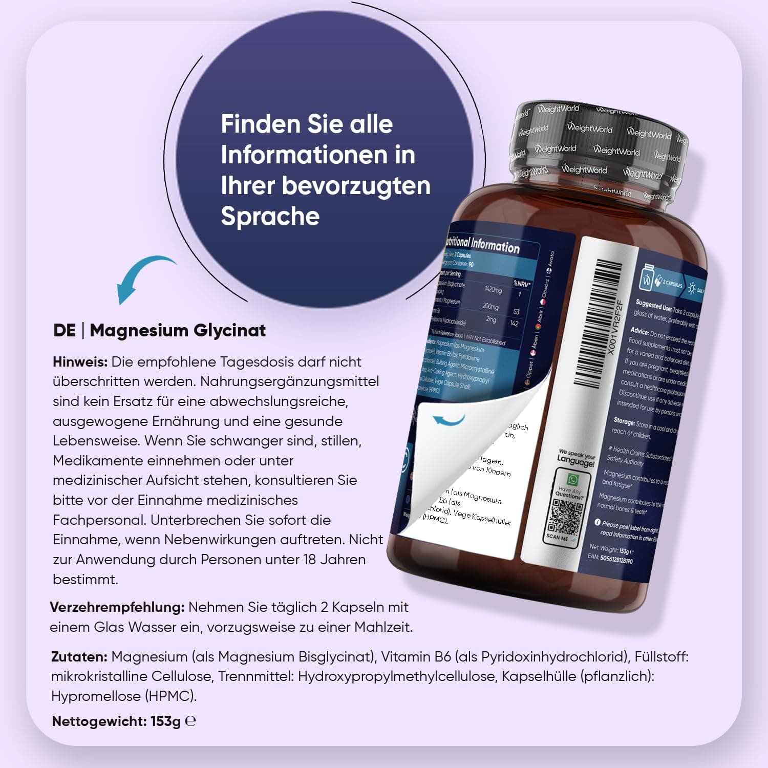 WeightWorld Magnesium Bisglycinat Kapseln – Bild 4