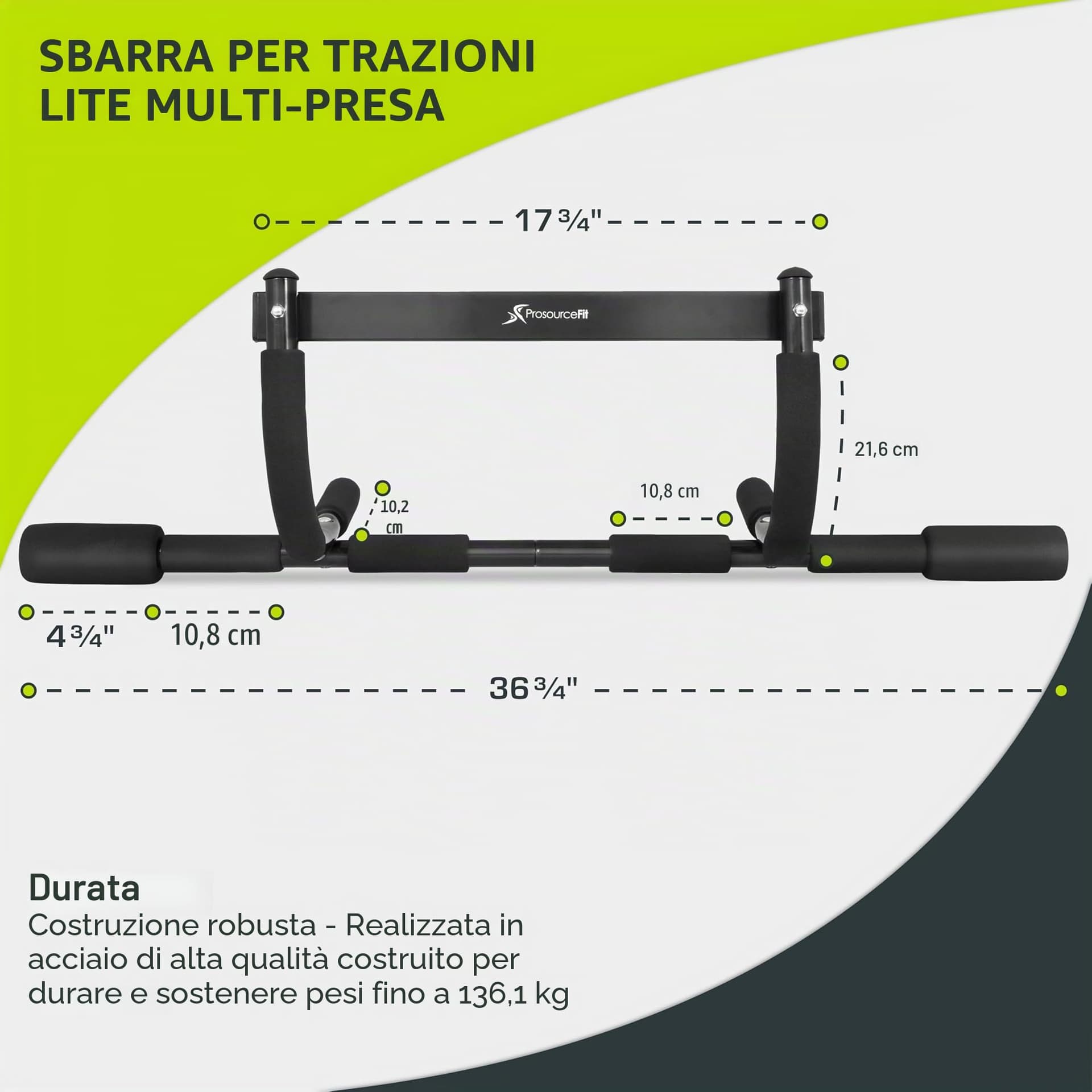 ProsourceFit Multi-Grip Lite Pull Up/Chin Up Bar – Bild 3