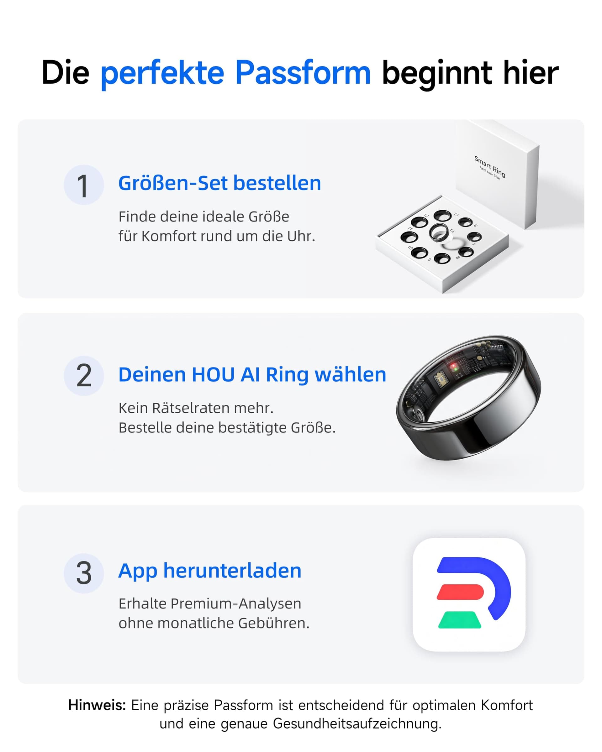 Smart Ring HOU AI Smart Ring Ohne Abo für Damen & Herren – Bild 2