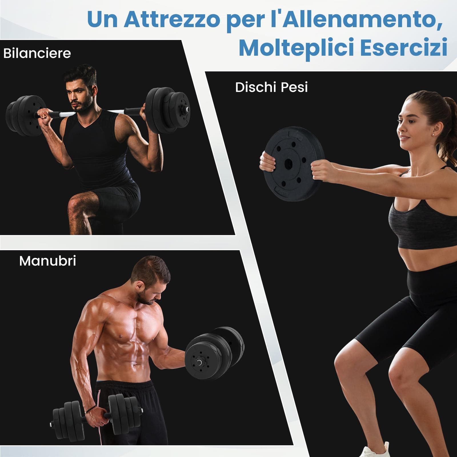 COSTWAY Set di 2 Manubri Regolabili 30 Kg – Bild 5