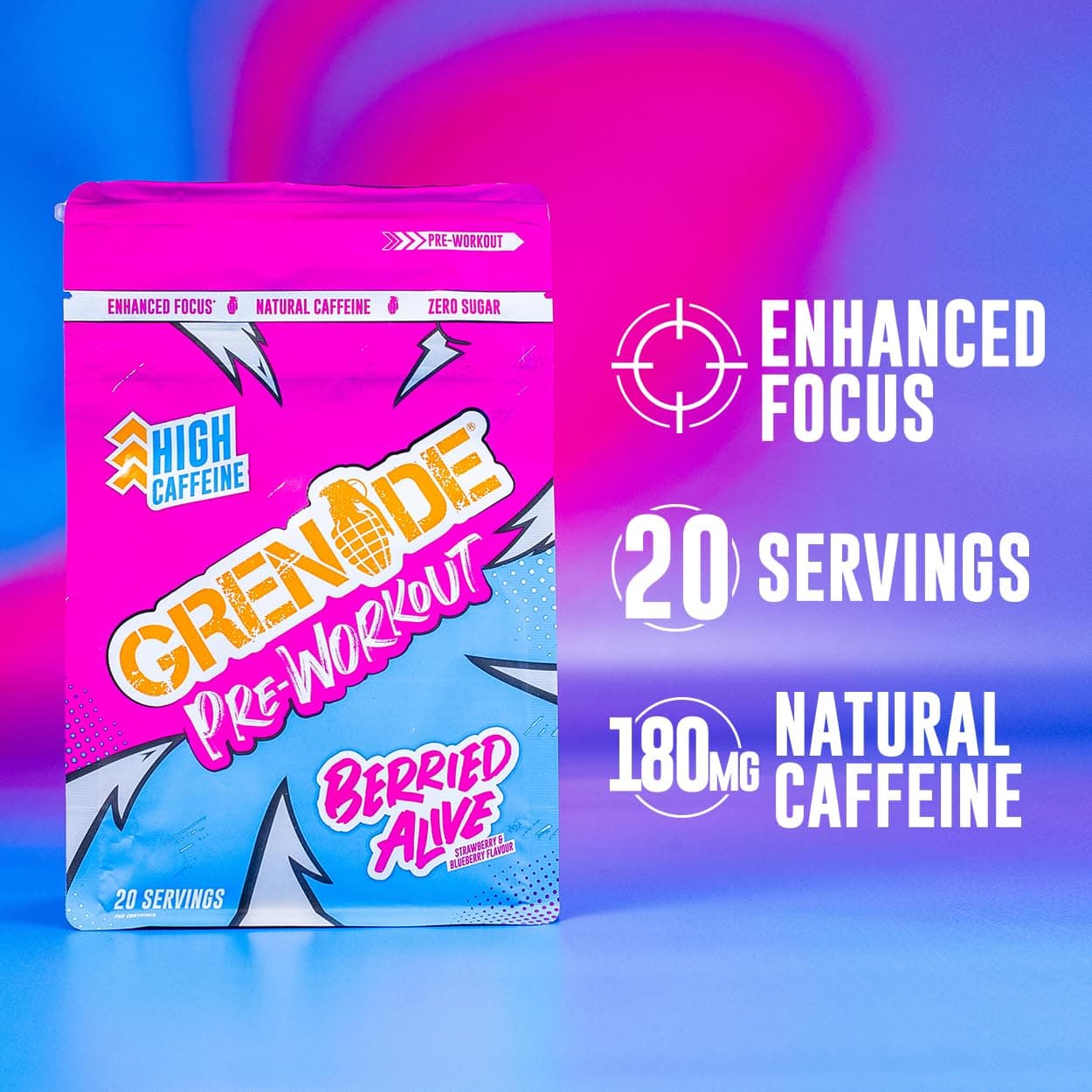 Grenade High Caffeine Pre Workout Powder with Natural – Bild 3