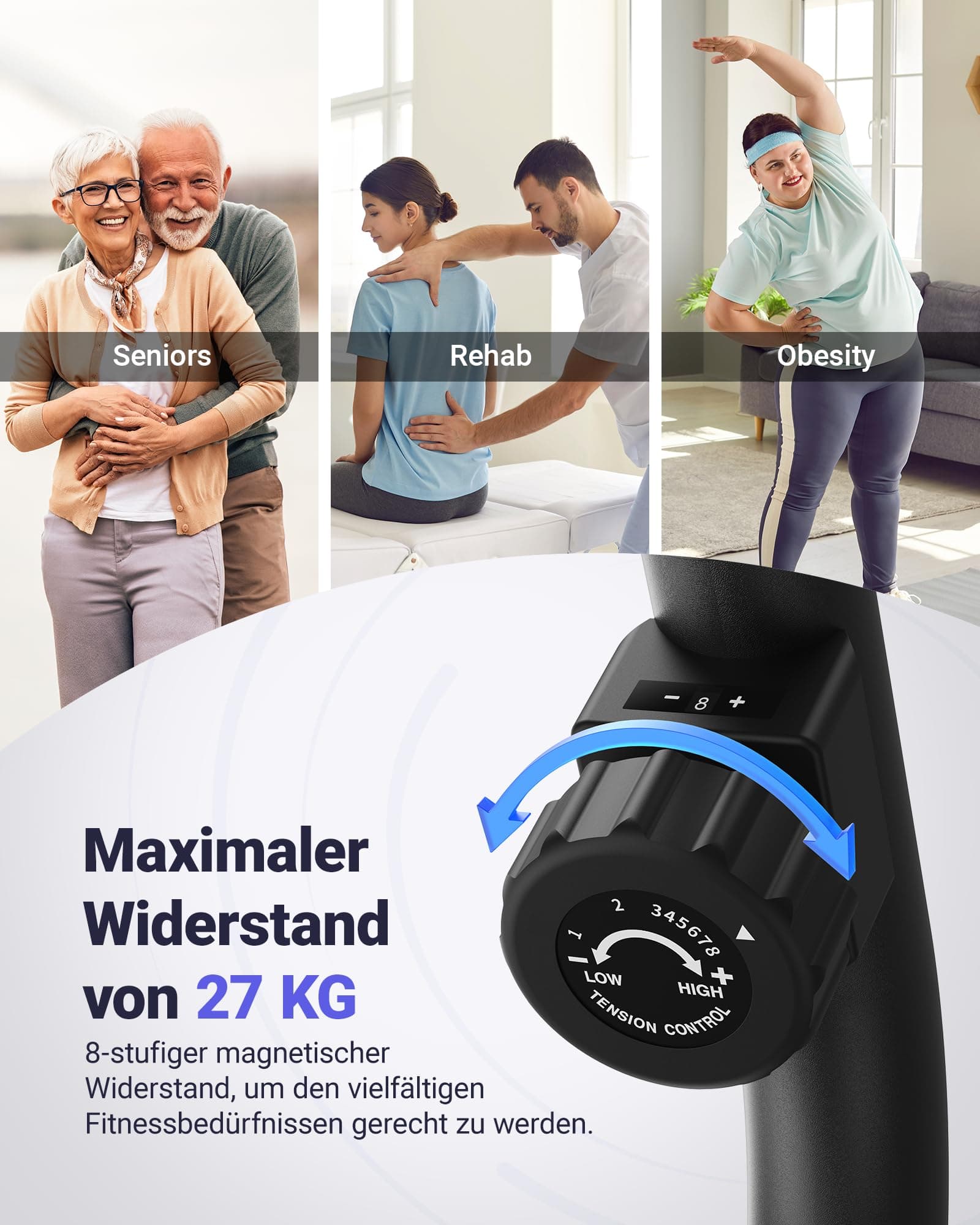 MERACH Liegeergometer für Zuhause mit 8 verstellbaren – Bild 5