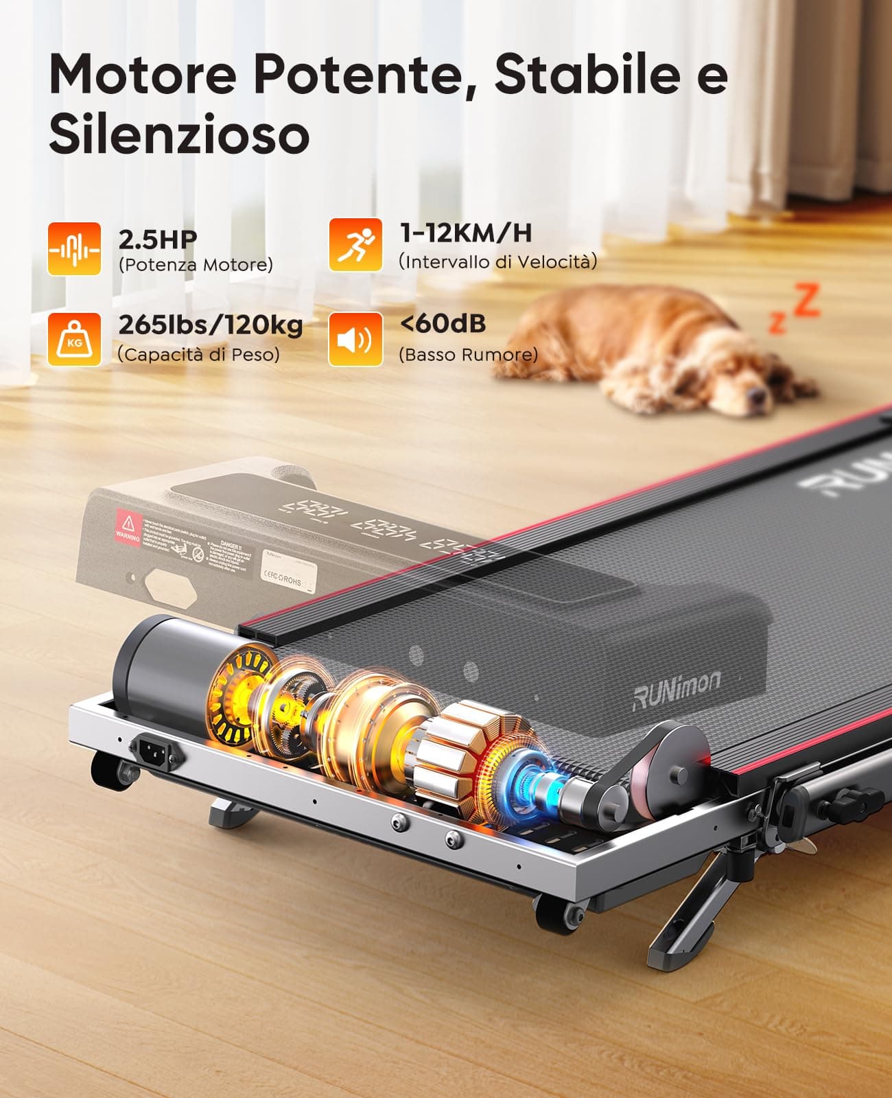 RUNIMON Tapis Roulant Elettrico Piehevole – Bild 5