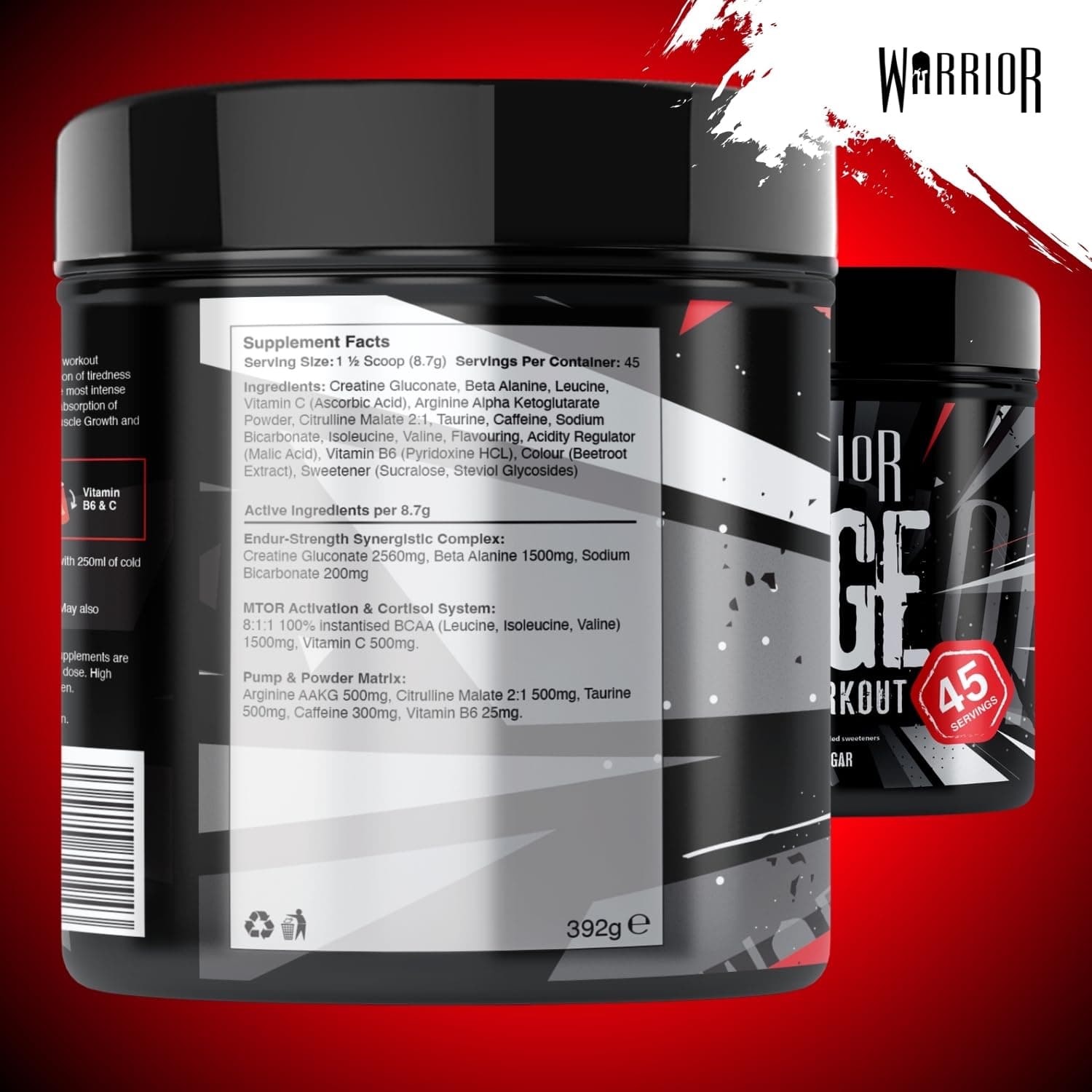Warrior Rage Pre Workout Booster 392 g – Bild 2