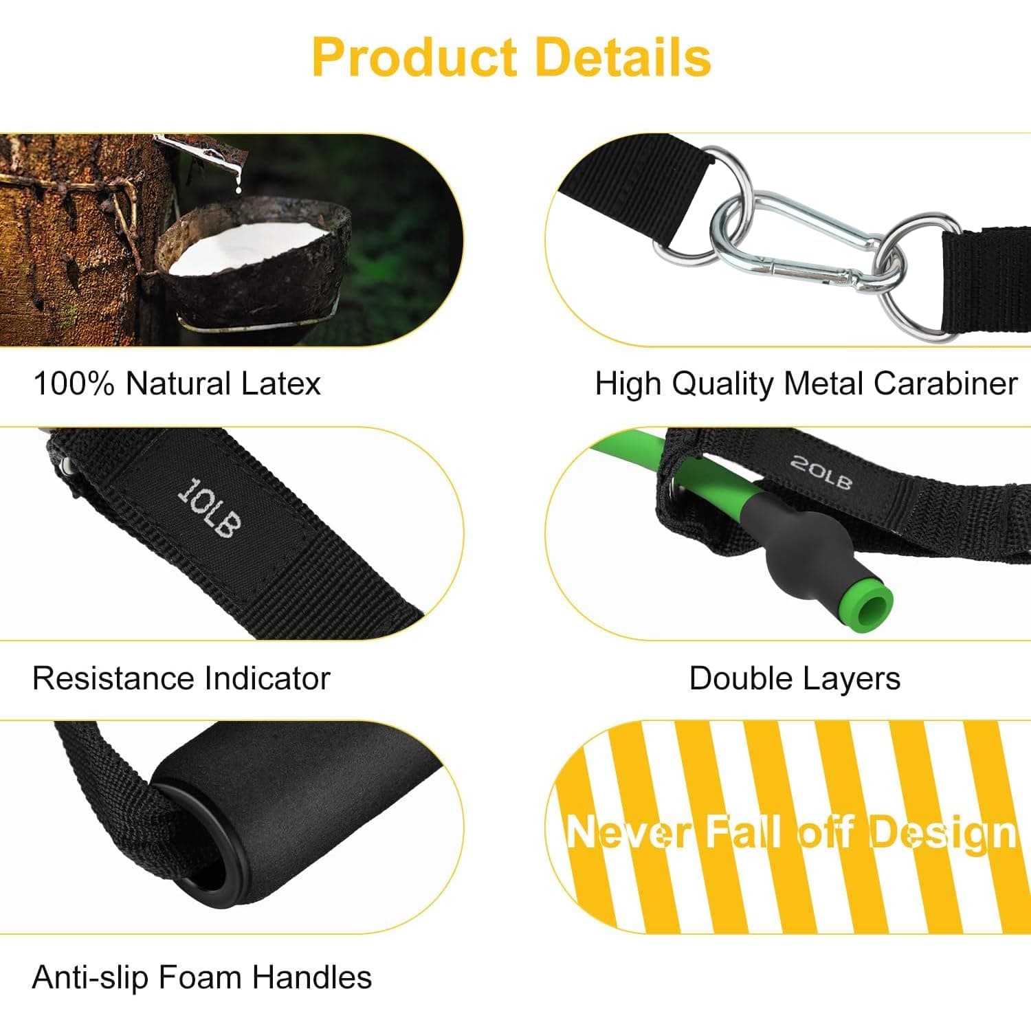 JATEKA Elastici Fitness 5 Elastico Palestra Bande Elastiche – Bild 3