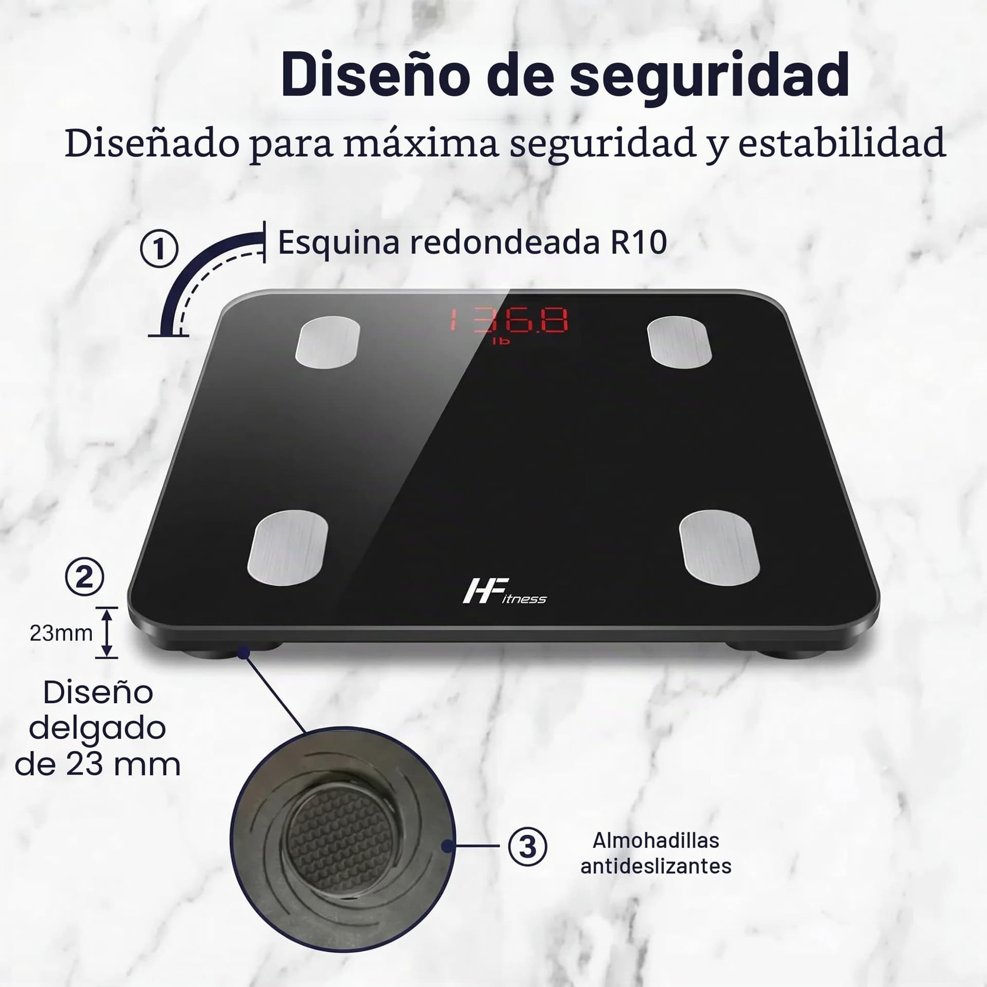HomeFashion HFitness 19 Metrics Body Composition Smart Scale Bathroom – Bild 8