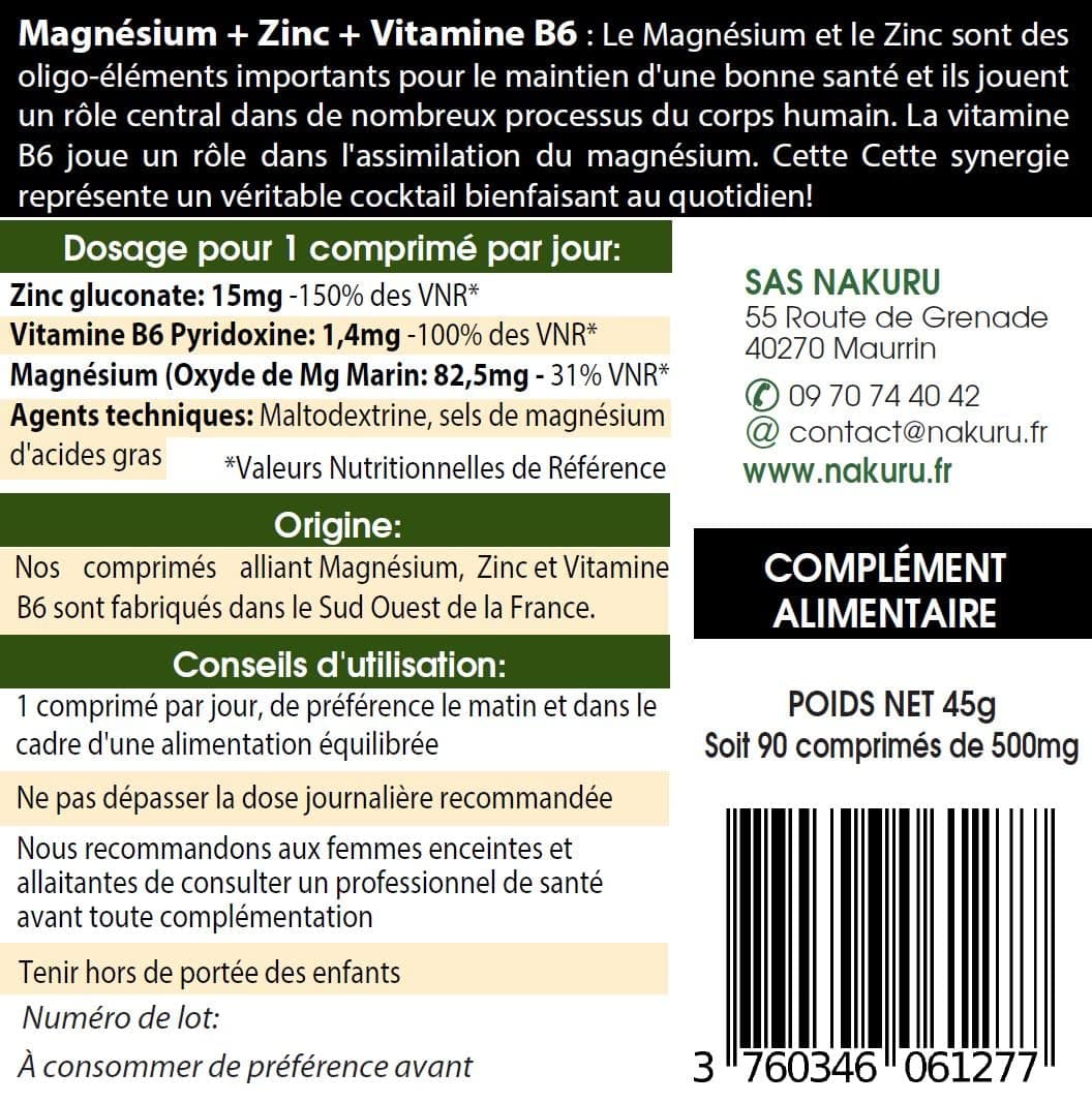 NAKURU |Magnésium + Zinc+ Vitamine B6 – Bild 4