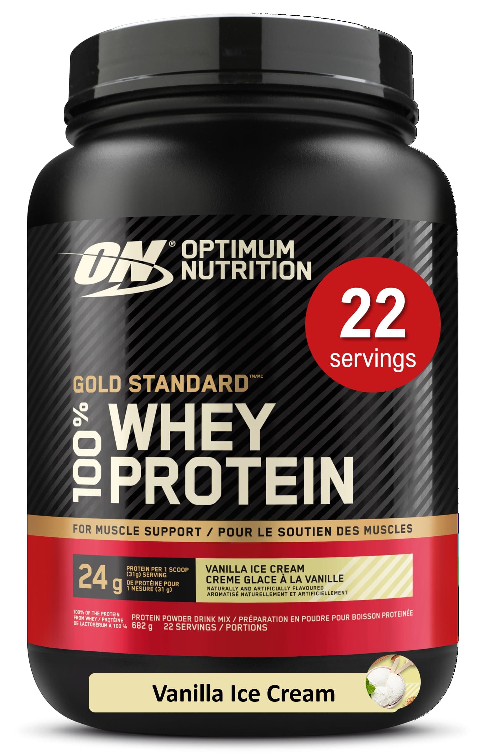 Optimum Nutrition Gold Standard 100% Whey Protein Powder, 670g