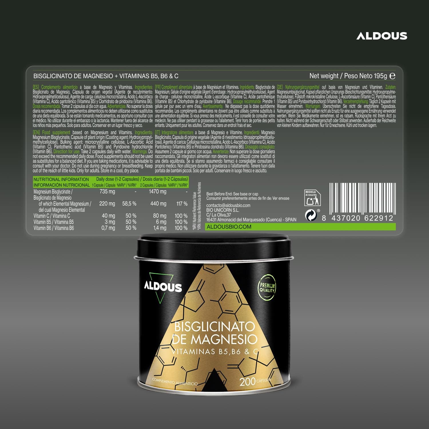 Aldous Bio Magnesio Bisglicinato – Bild 6