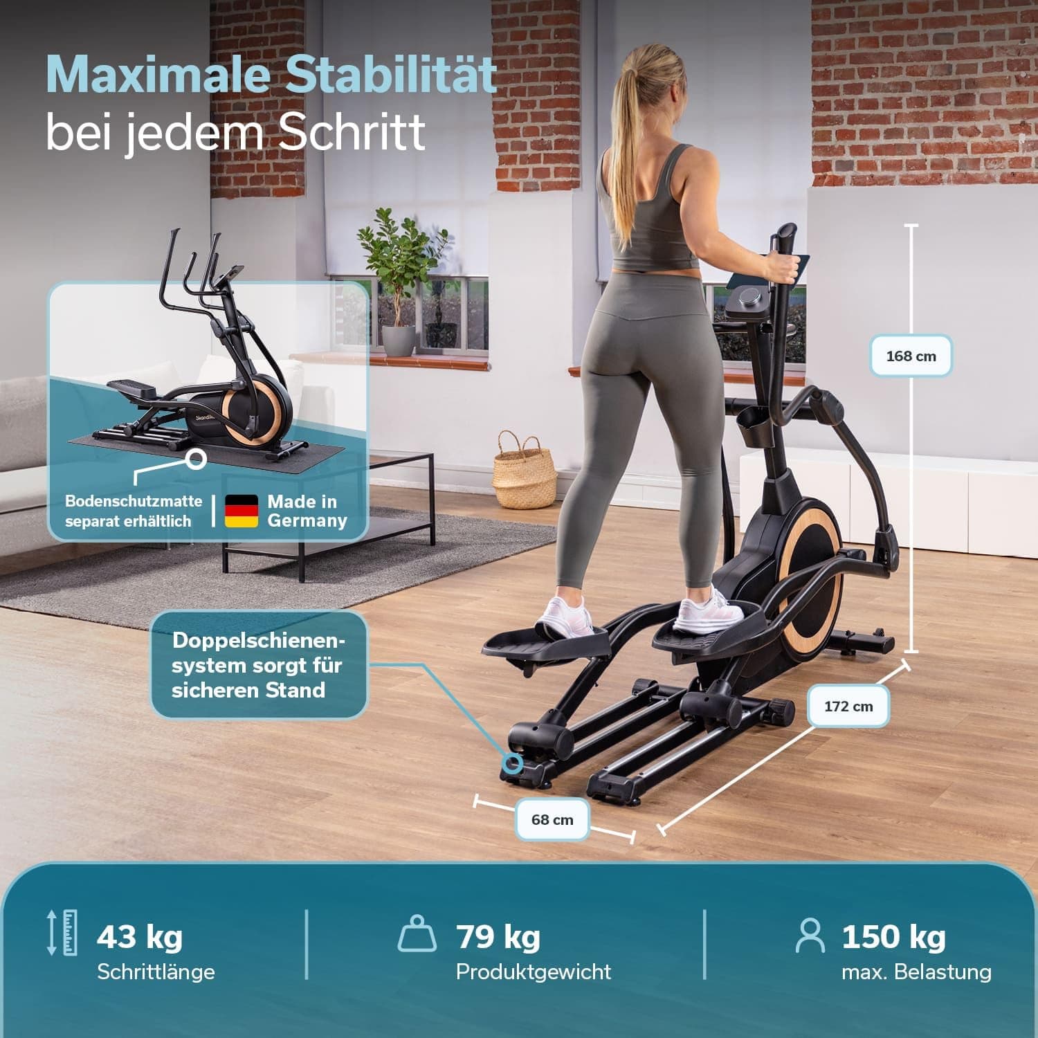 Skandika Crosstrainer für Zuhause Carbon P25-G – Bild 6