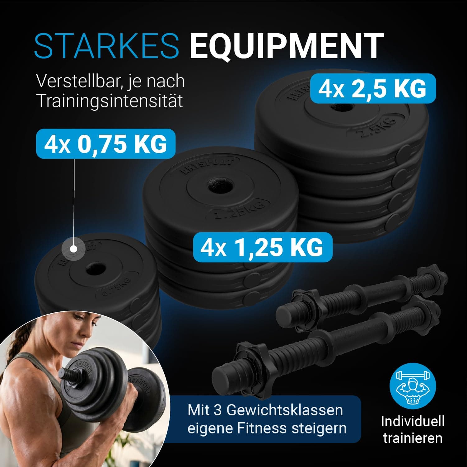 ArtSport ® 2er Hantelset 20kg – Bild 3