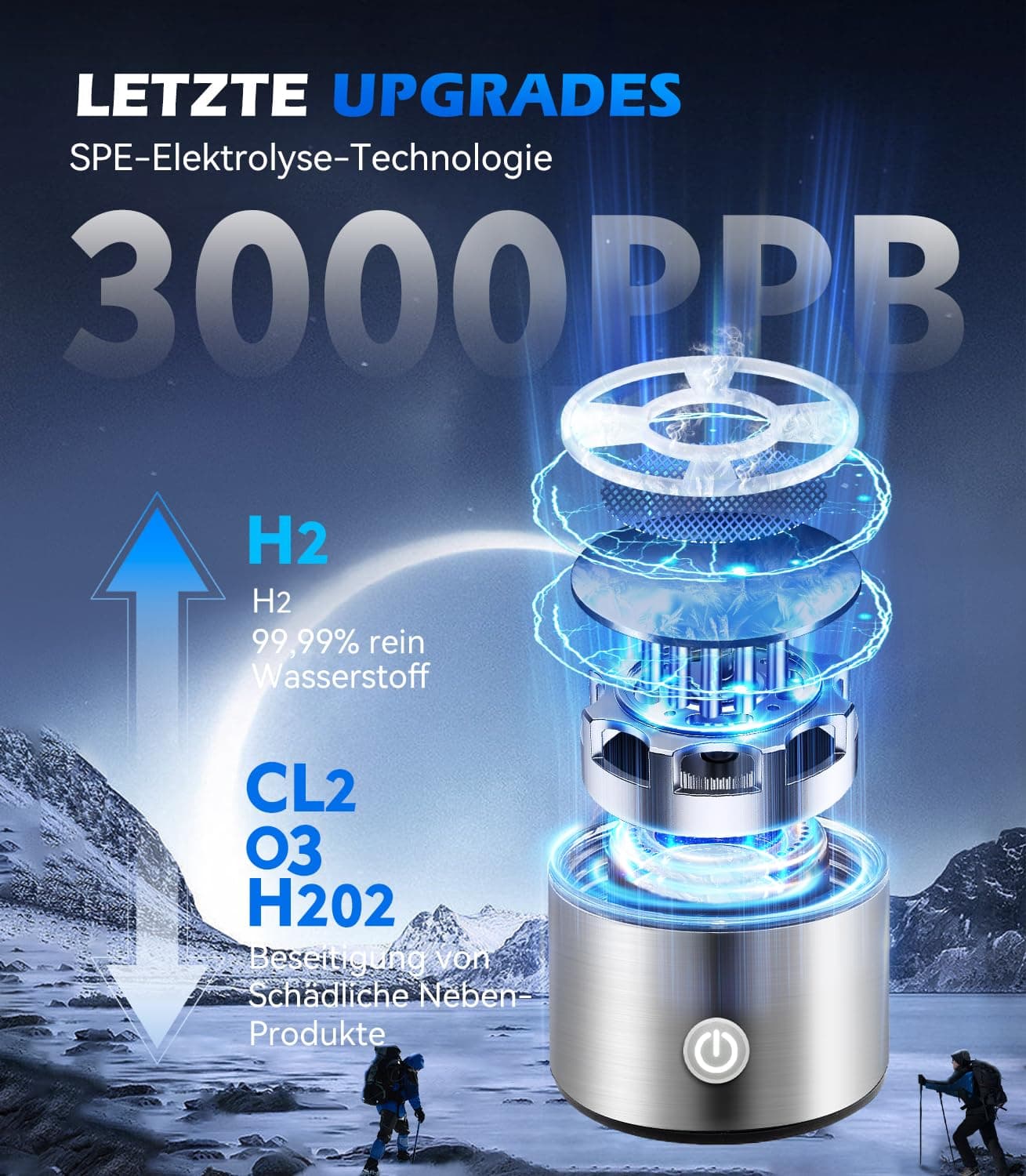 Lozltx Wasserstoff Wasserflasche【24h Stabile H₂-Aktivität】 – Bild 3