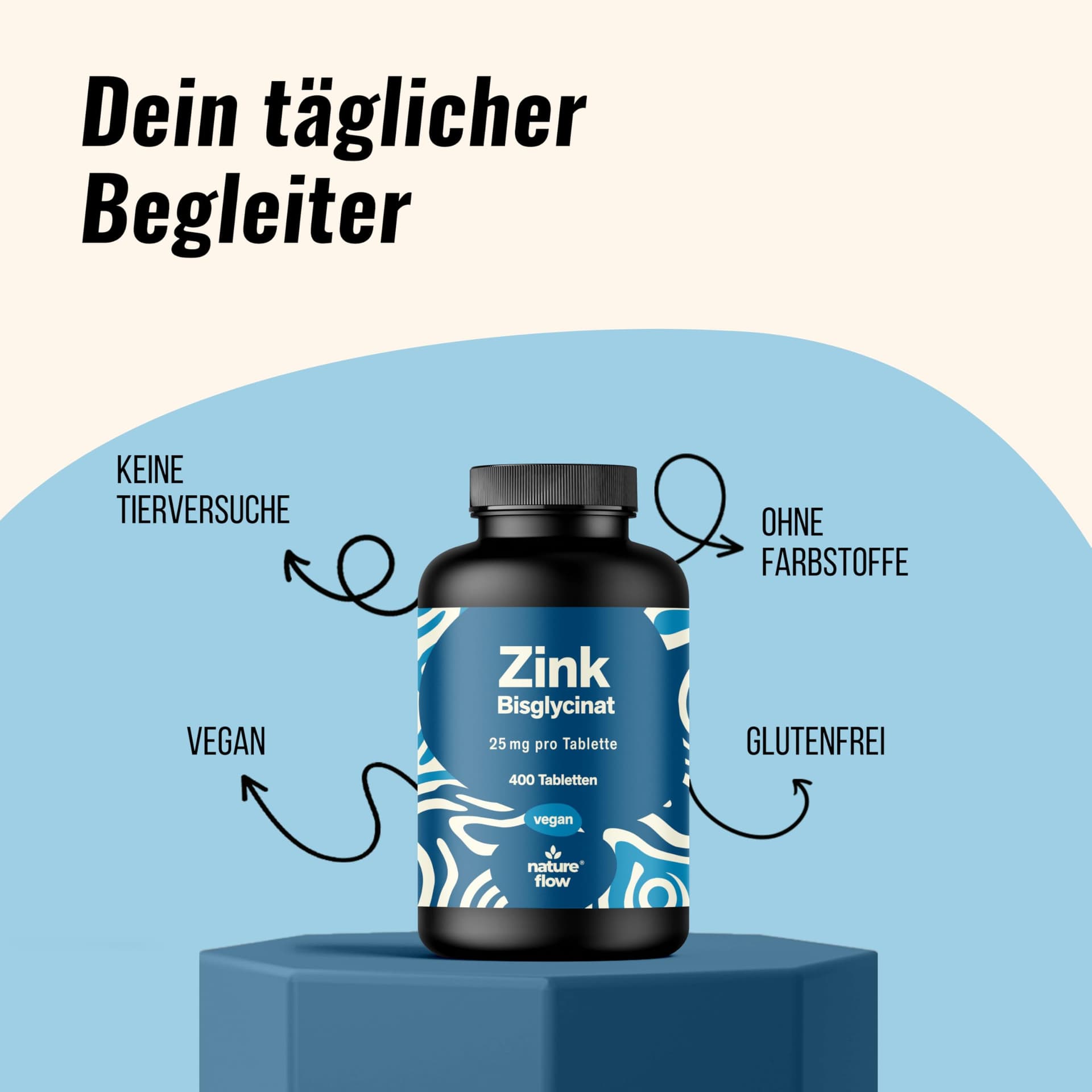 Nature Flow Zink Tabletten hochdosiert 25mg - 400 Tabletten – Bild 2