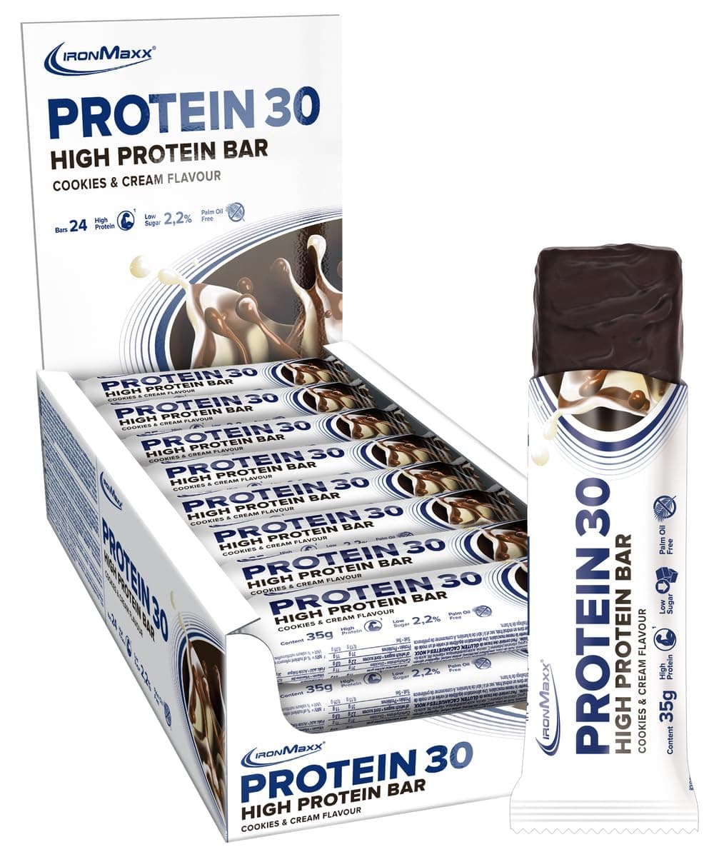 IronMaxx Protein 30 Eiweißriegel – Cookies & Cream - 24x35g