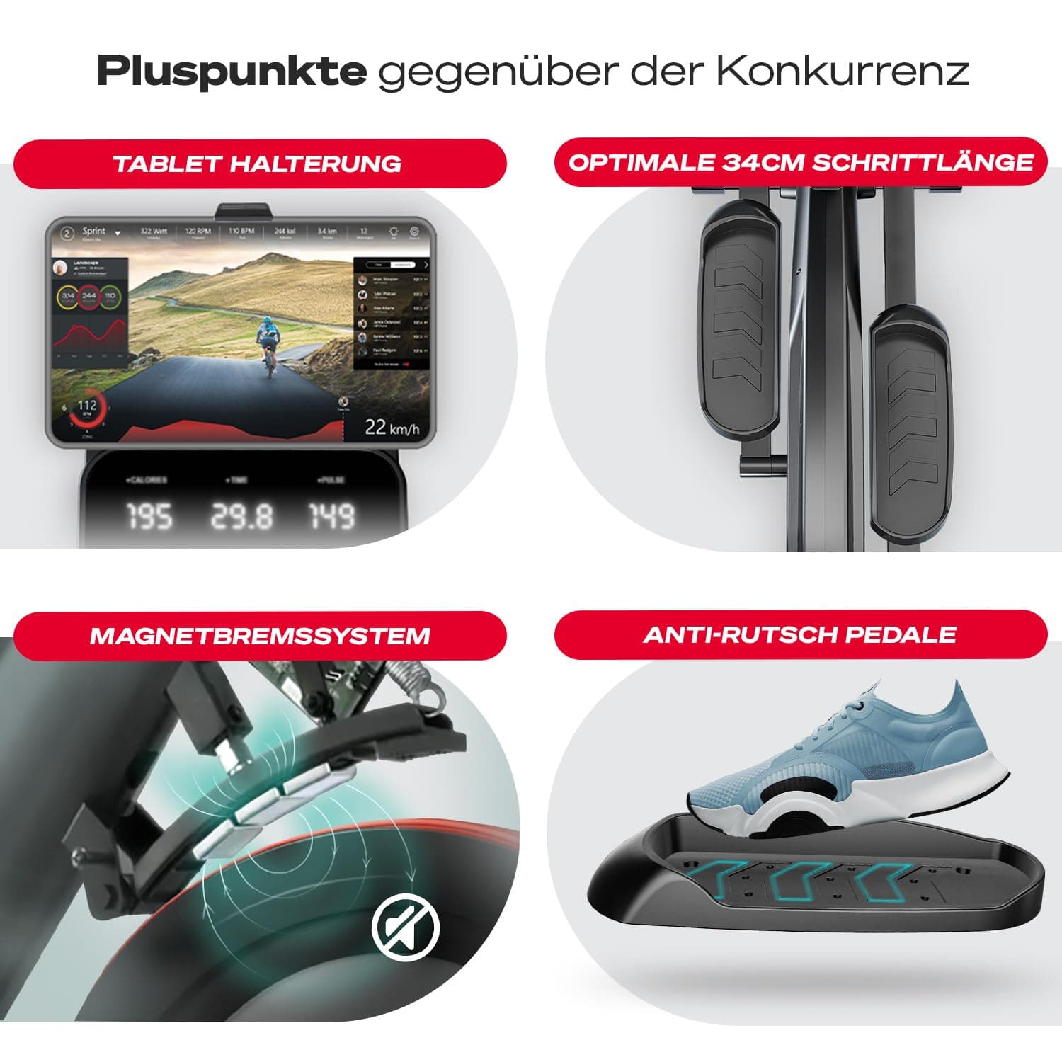 Sportstech Crosstrainer CX700 Fitnessgeräte für Zuhause mit 24kg – Bild 4