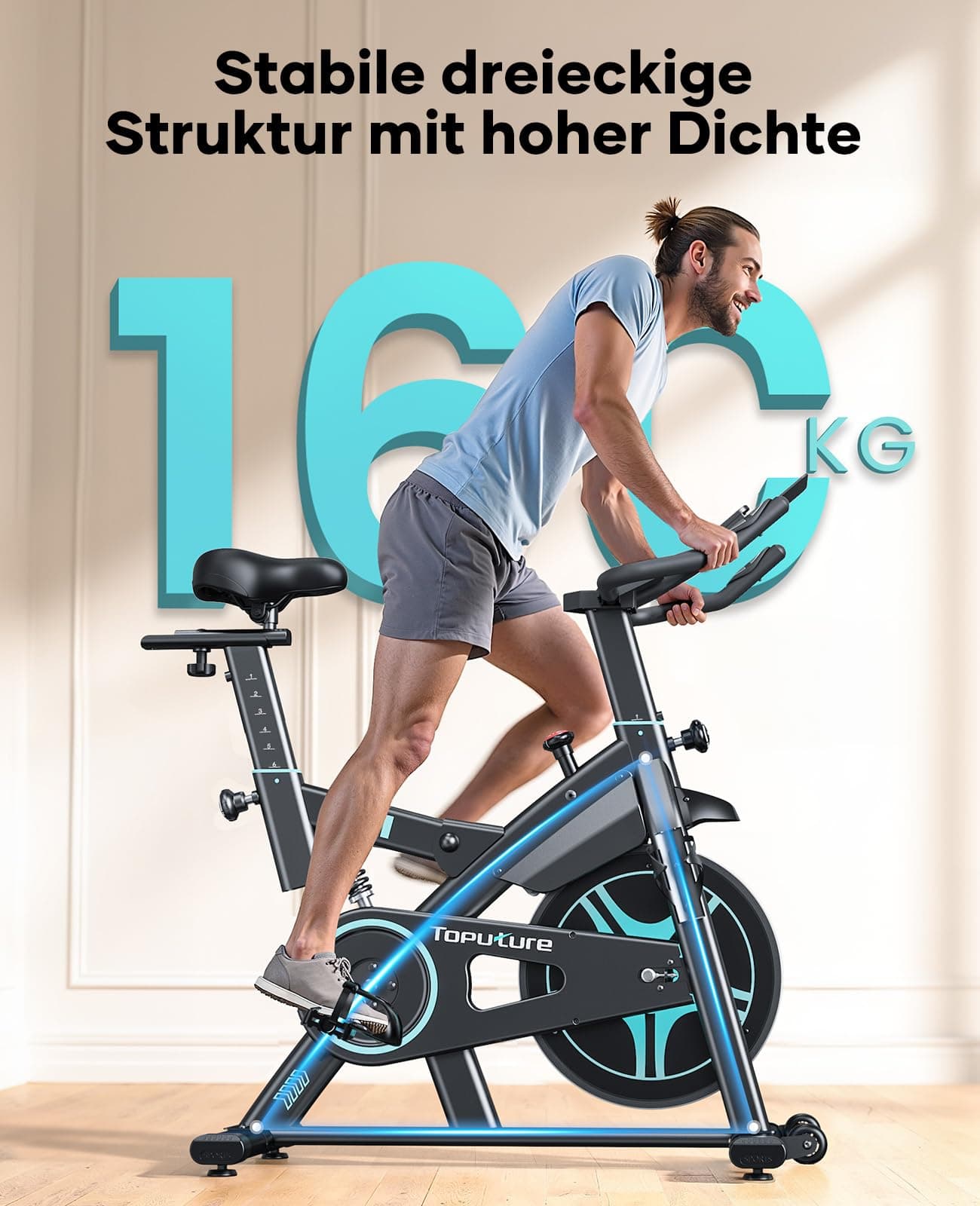Toputure [2026 Aktualisierte] Heimtrainer Fahrrad mit APP und – Bild 6