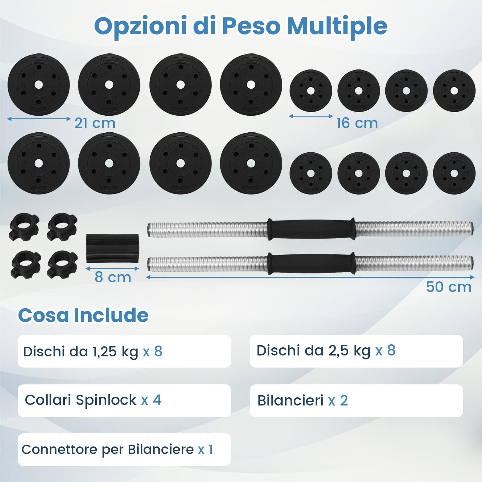 COSTWAY Set di 2 Manubri Regolabili 30 Kg – Bild 7