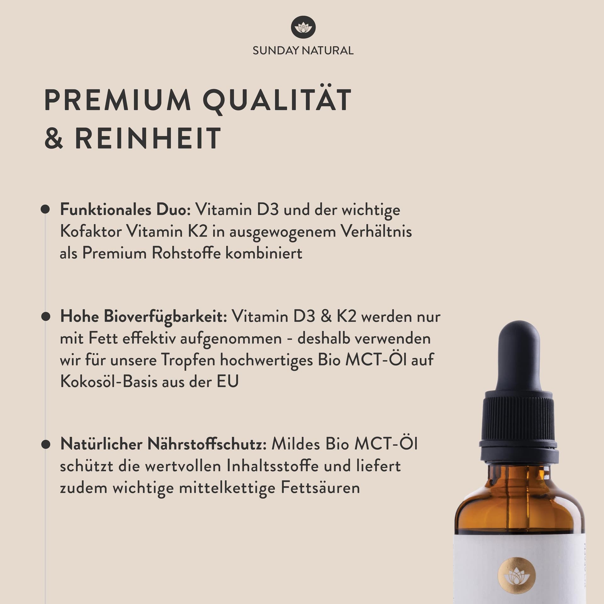 SUNDAY NATURAL® Vitamin D3 K2 Tropfen – Bild 4