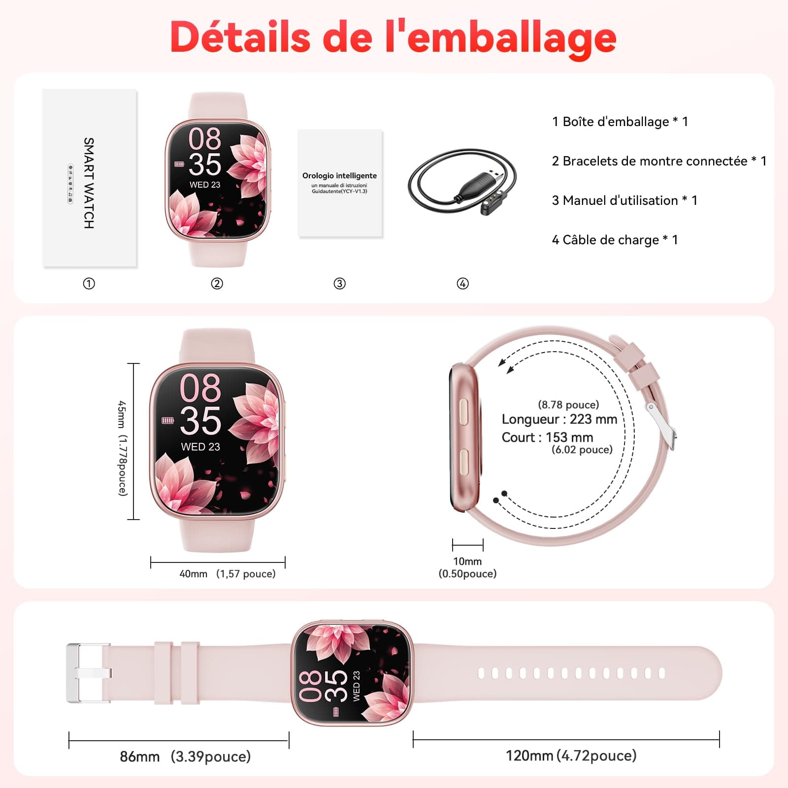 Mingtawn Smartwatch Damen Herren – Bild 8