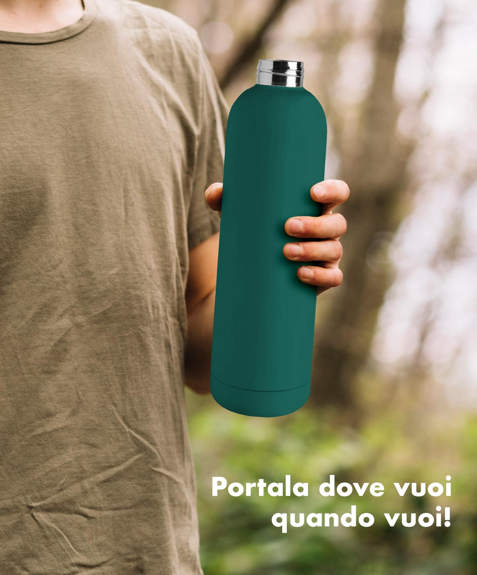 IlGruppone Borraccia Termica Grande 1 Litro Bottiglia Acciaio Inox Inossidabile Doppio Strato 1000 Ml – Bild 5