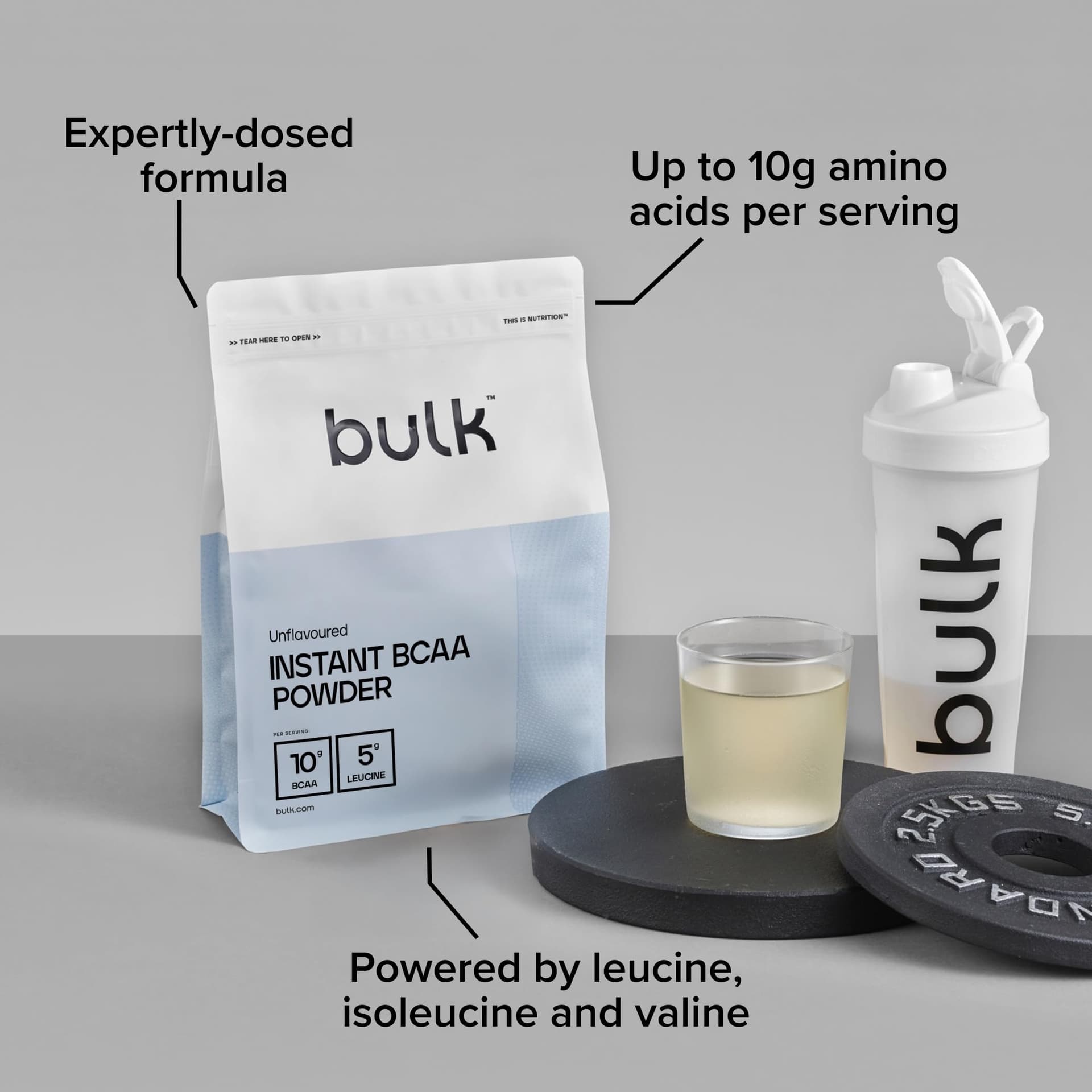 Bulk Pure Instant Branched Chain Amino Acids (BCAA) Powder, Mixed Berry, 500 g – Bild 2