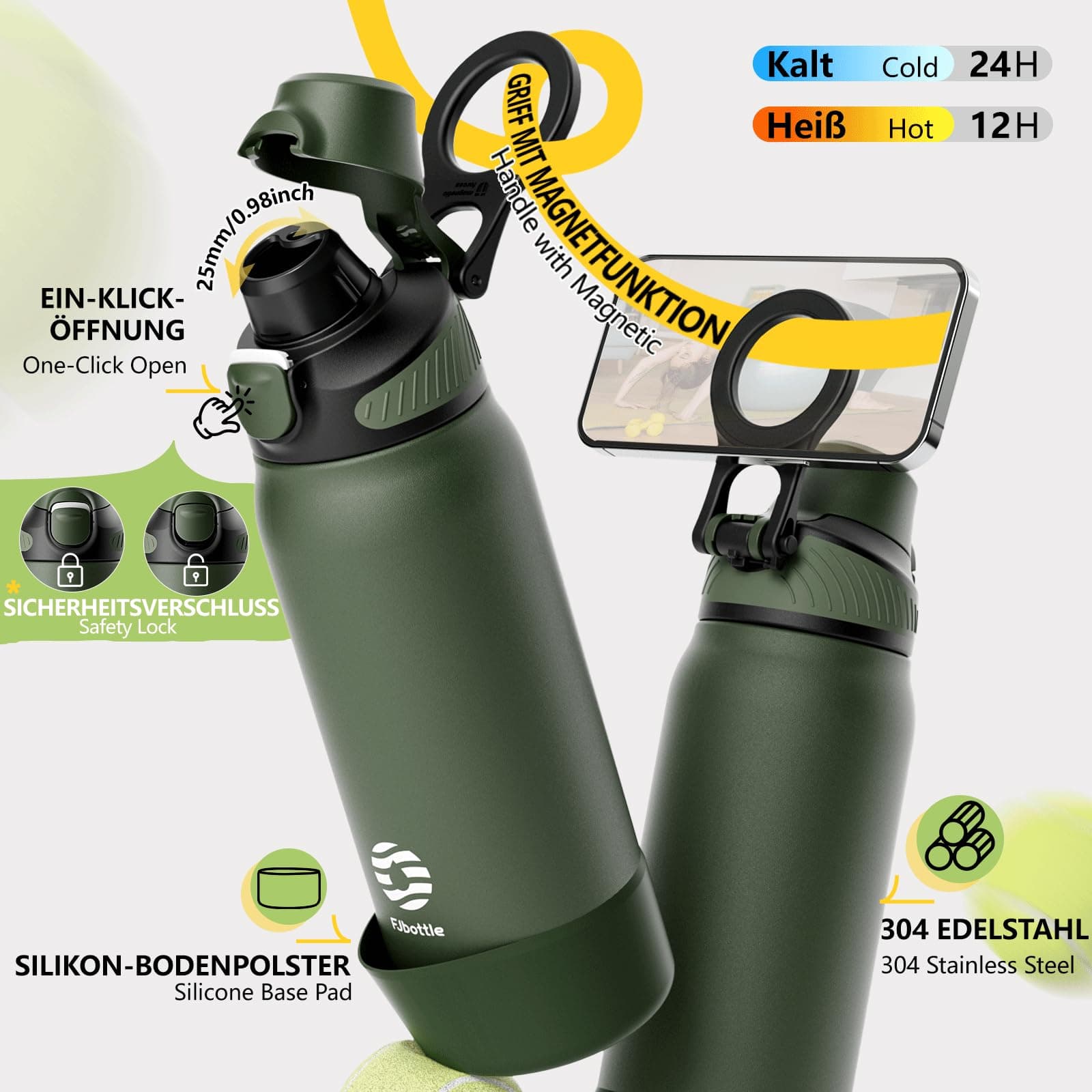 Fjbottle Edelstahl Trinkflasche mit Magnetgriff als – Bild 4