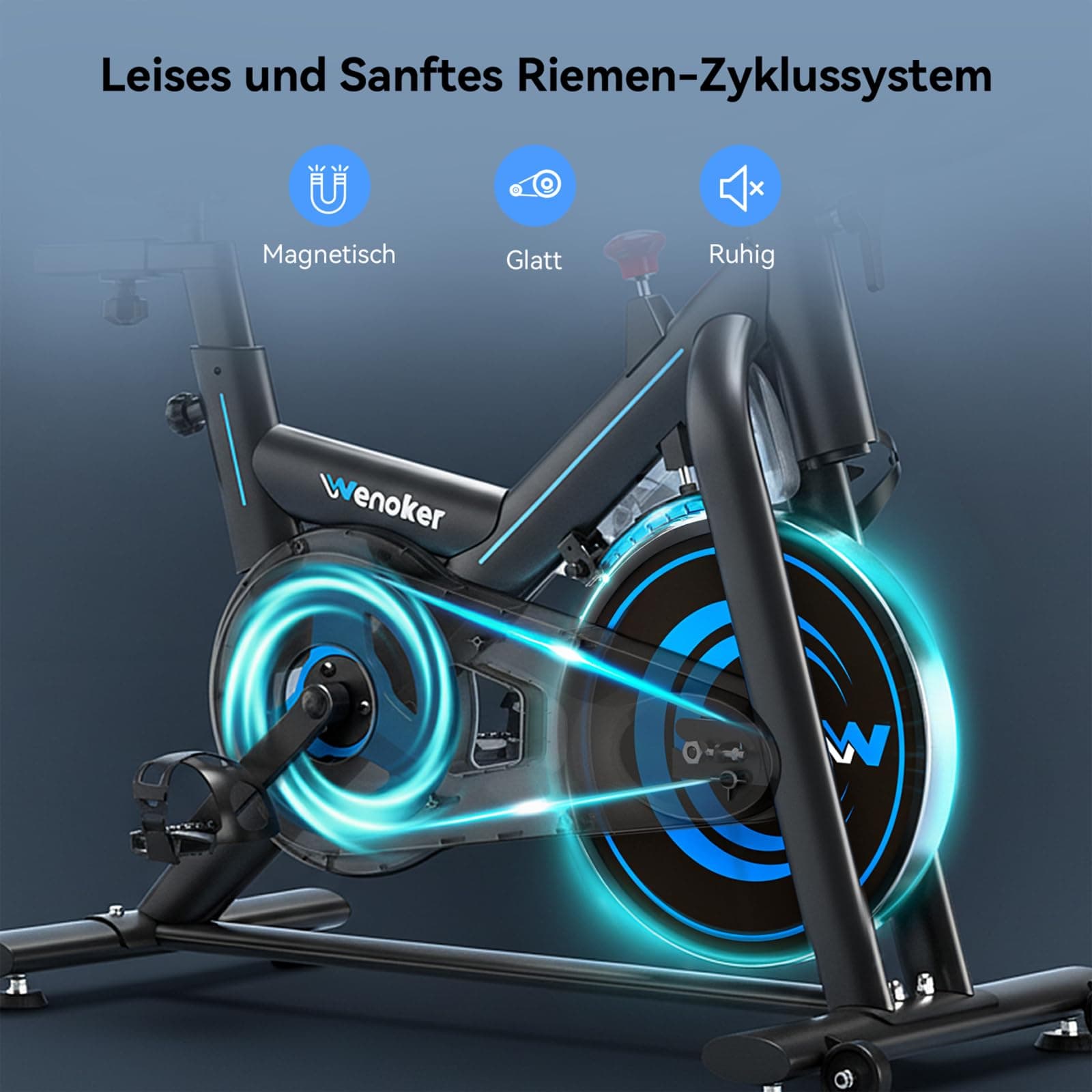 Wenoker Heimtrainer Fahrrad mit App – Bild 4