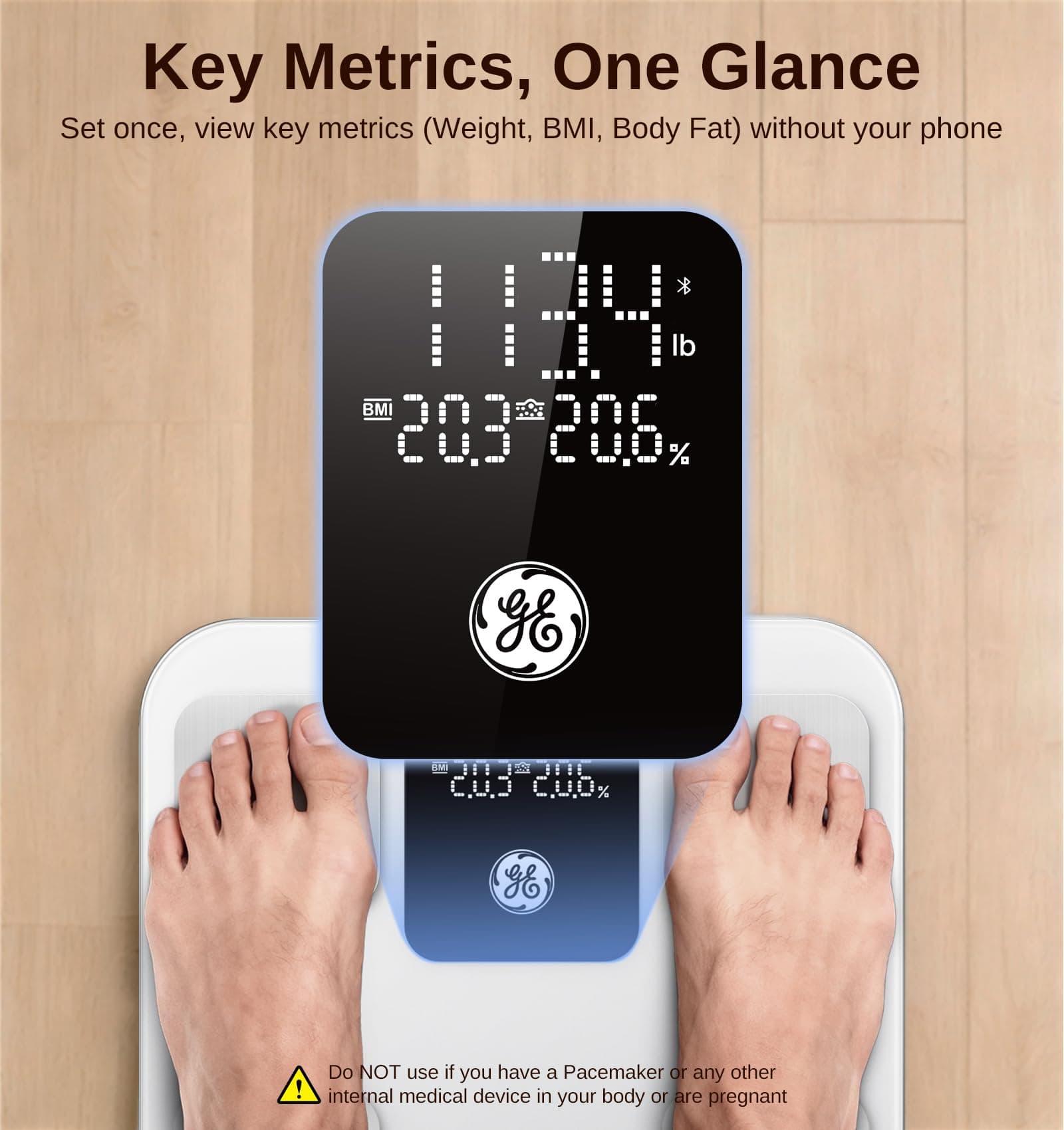Global eFit Inc. (Manufactured under GE license) GE Smart Scale for Body Weight: Body Fat – Bild 2