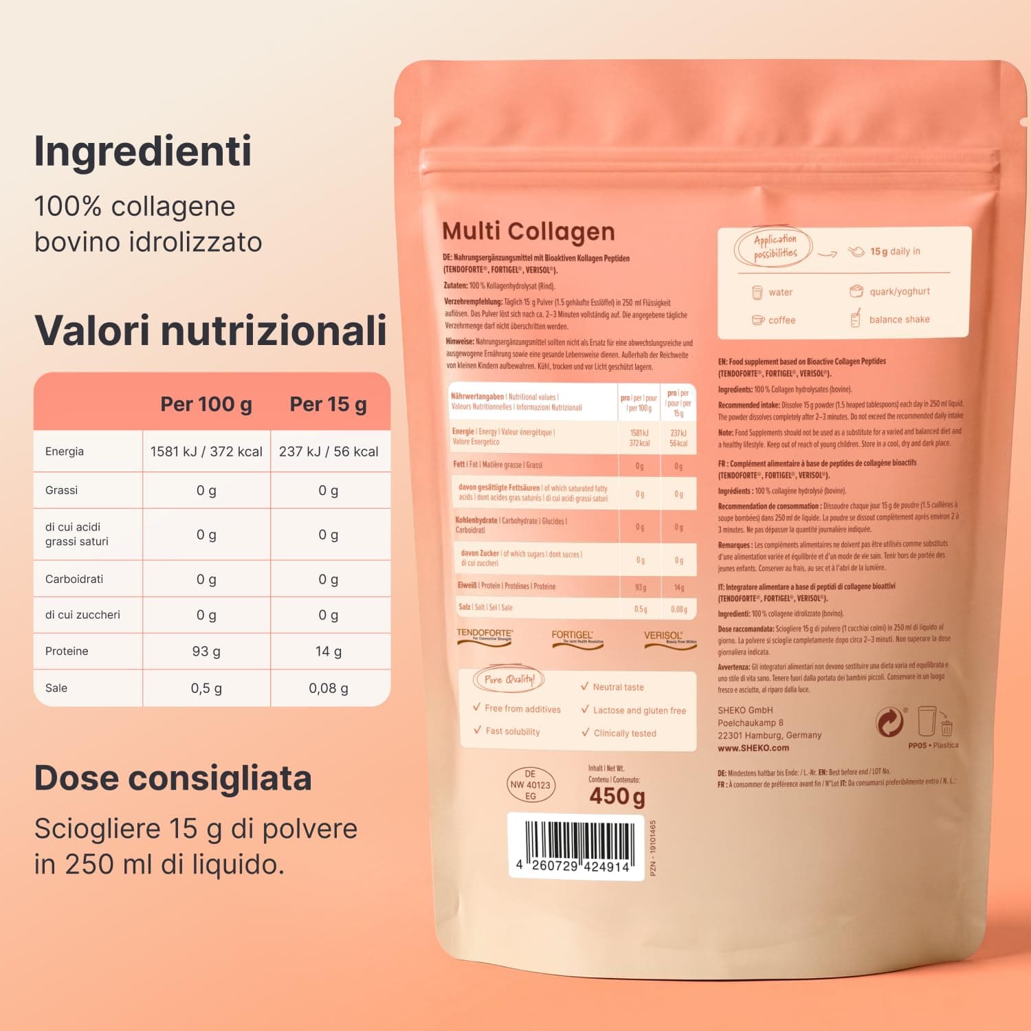 Sheko Premium Kollagen Pulver 450g – Bild 8