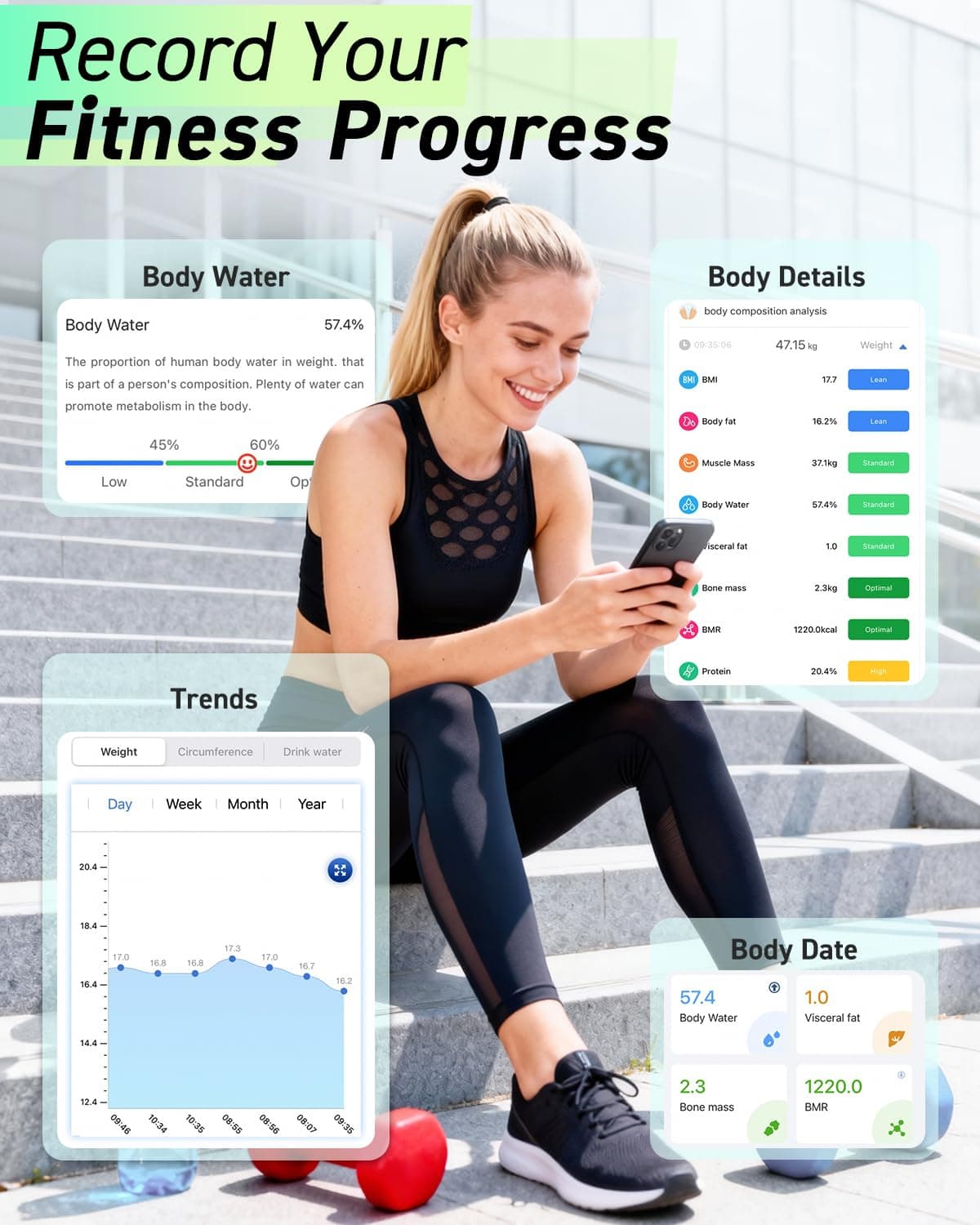 INSMART Bluetooth Body Fat Scales – Bild 3