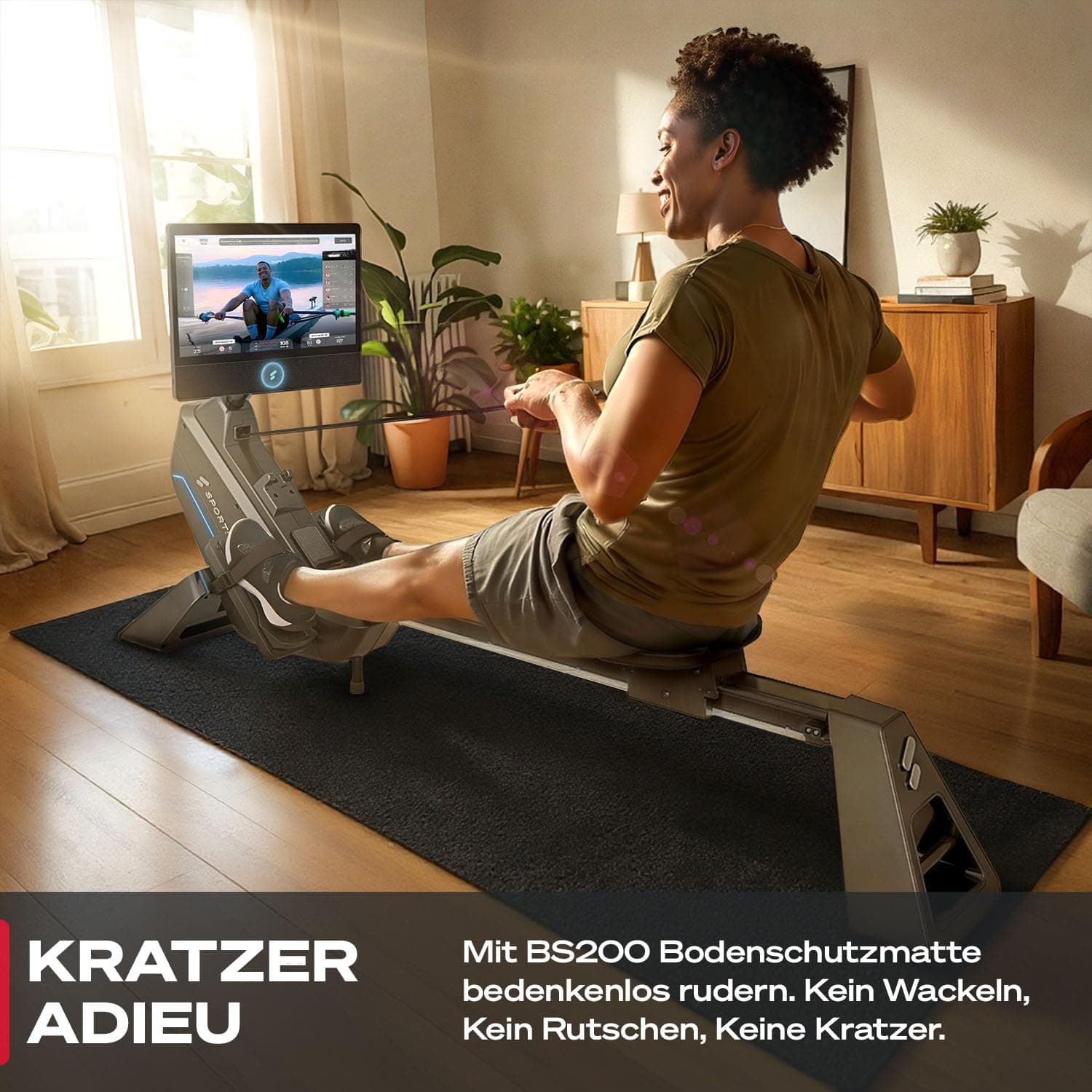 Sportstech Premium Rudergerät für zuhause + 21.5" Touch – Bild 3