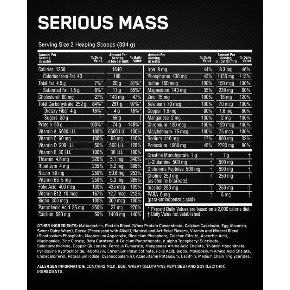 Optimum Nutrition Serious Mass, 2.27 kg – Bild 2