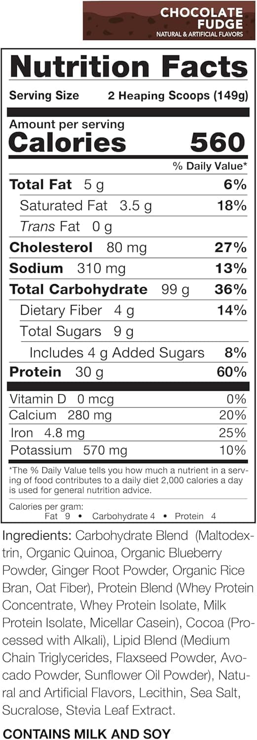 Rivalus Clean Gainer | High Protein Lean Mass Gainer Powder | 560 Calories, 30g – Bild 2