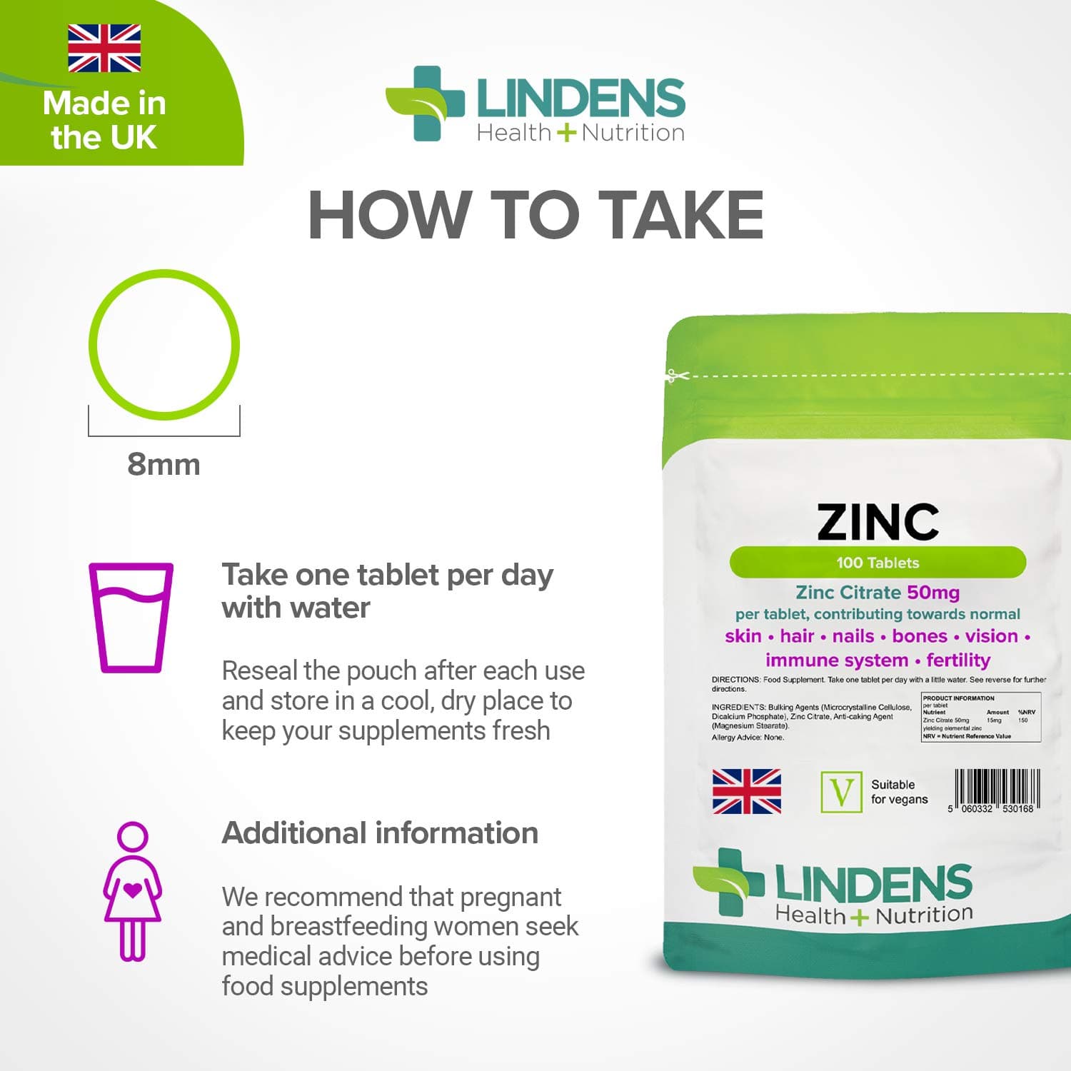 Lindens Zinc Citrate 50mg – Bild 4
