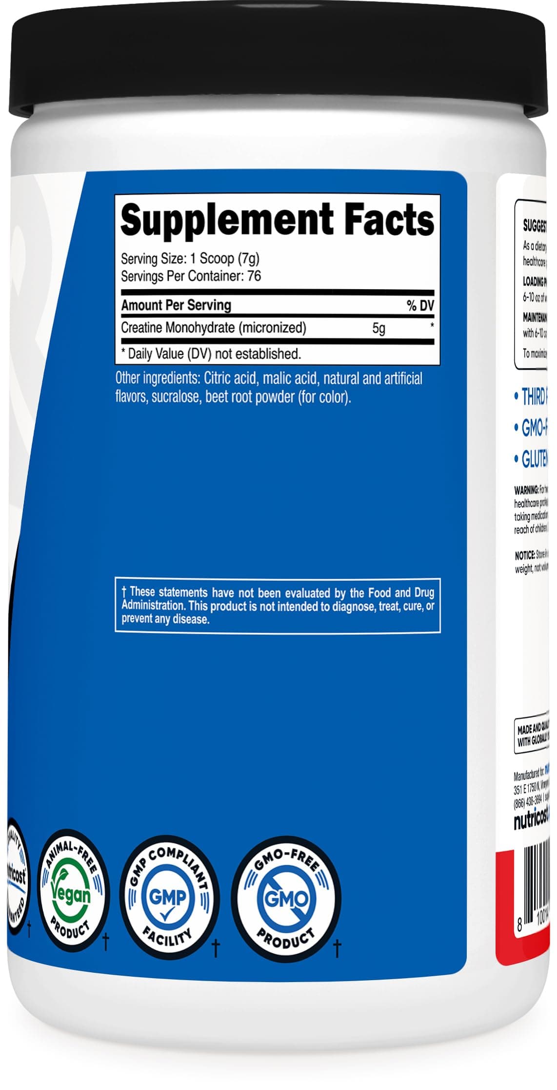 Nutricost Creatine Monohydrate Powder (Fruit Punch – Bild 5