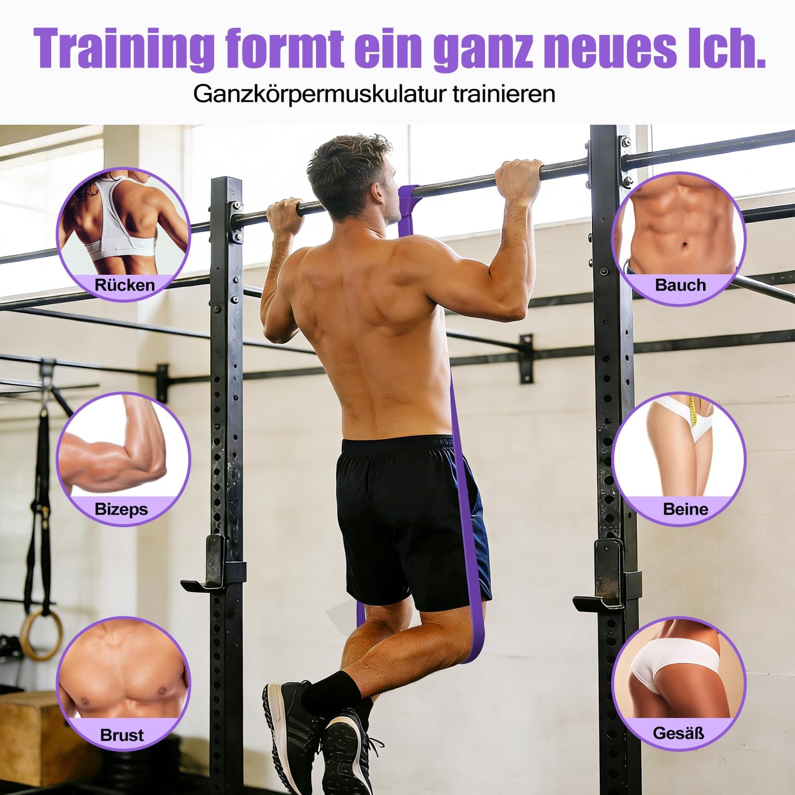 Fokky Fitnessbänder Widerstandsbänder Set mit 5 Stufen für – Bild 3