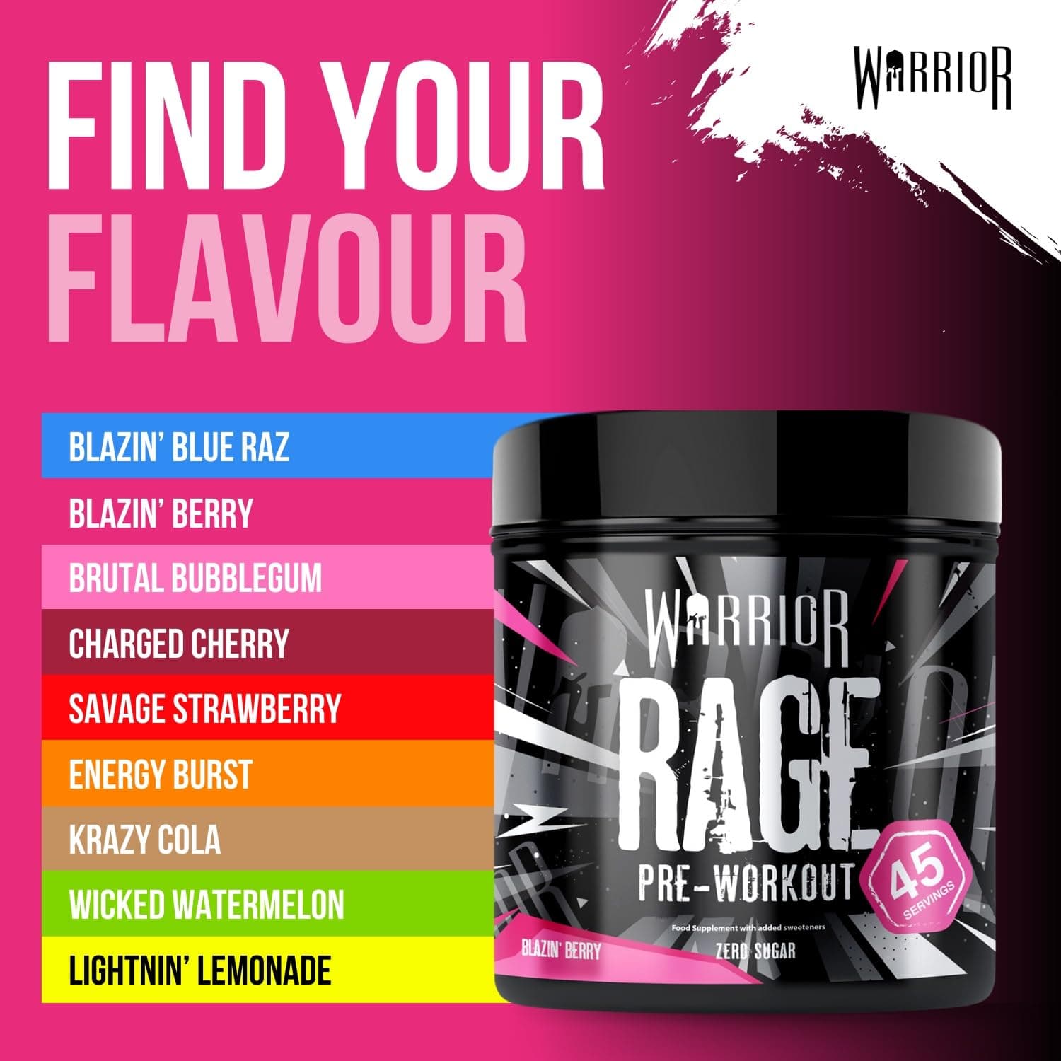 Warrior Rage Pre Workout Powder 392g – Bild 5