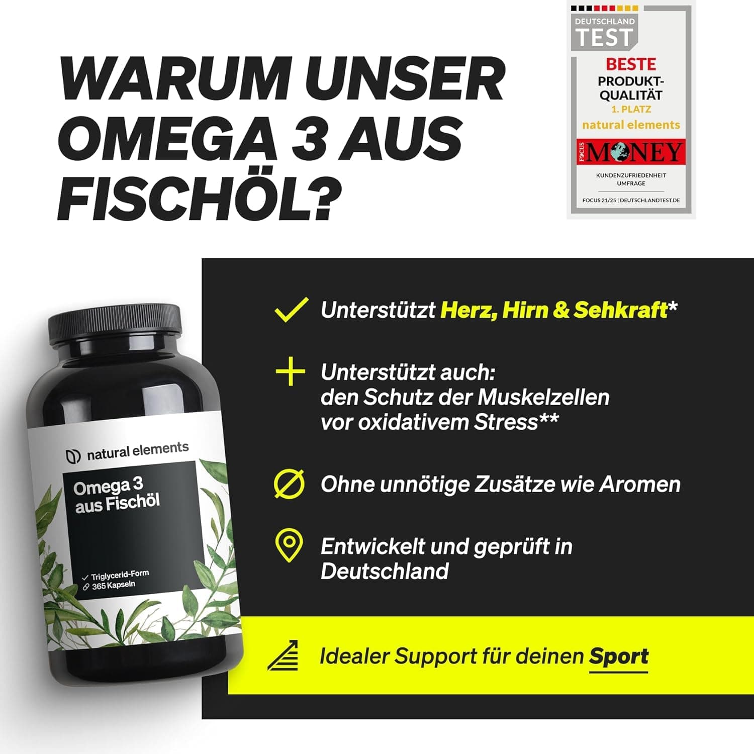 natural elements Omega 3 (2er Set) – 2x 365 Kapseln – Bild 3